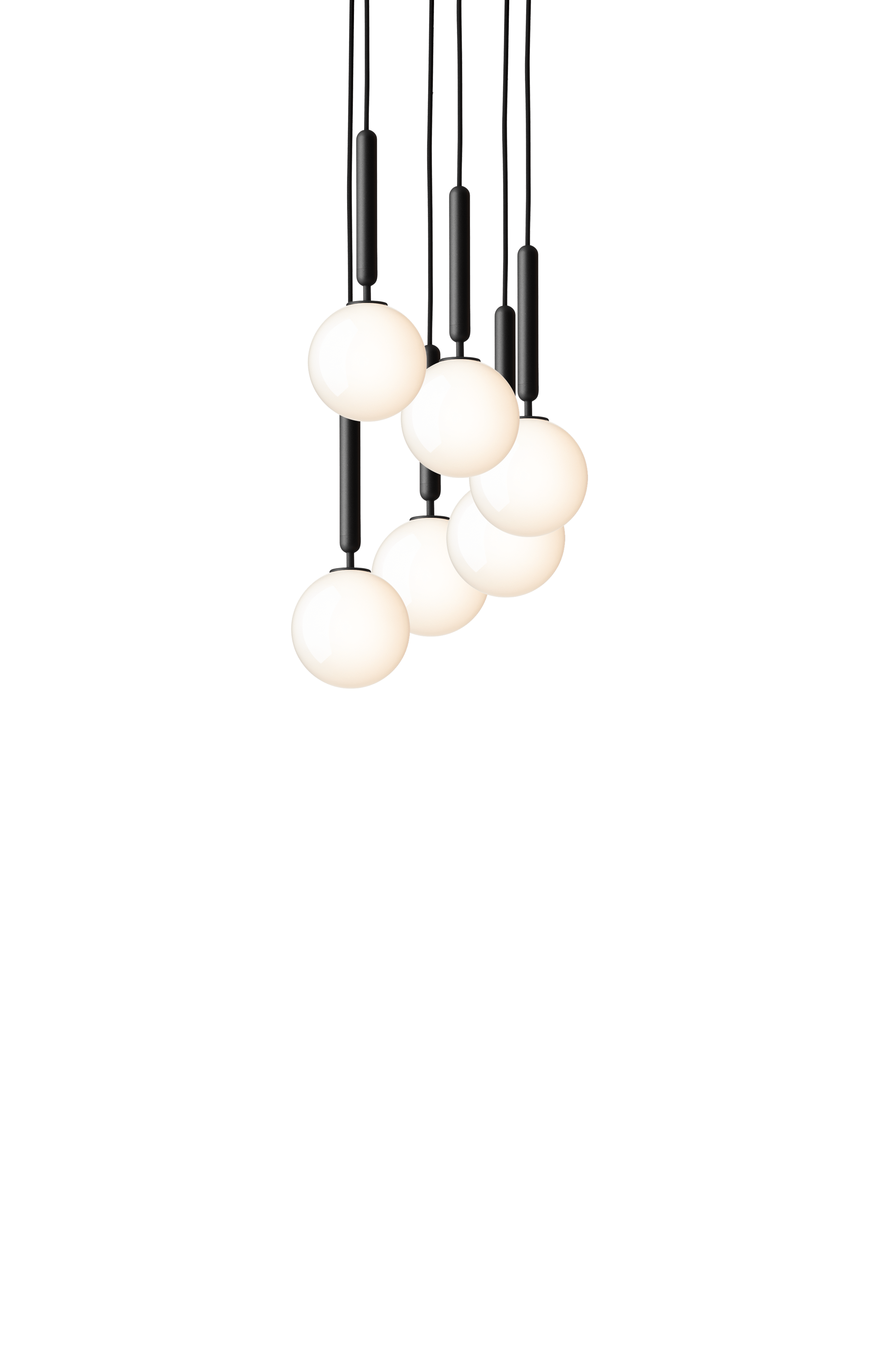 MIIRA 6 Pendant Lamp in Graphite with Opal Glass