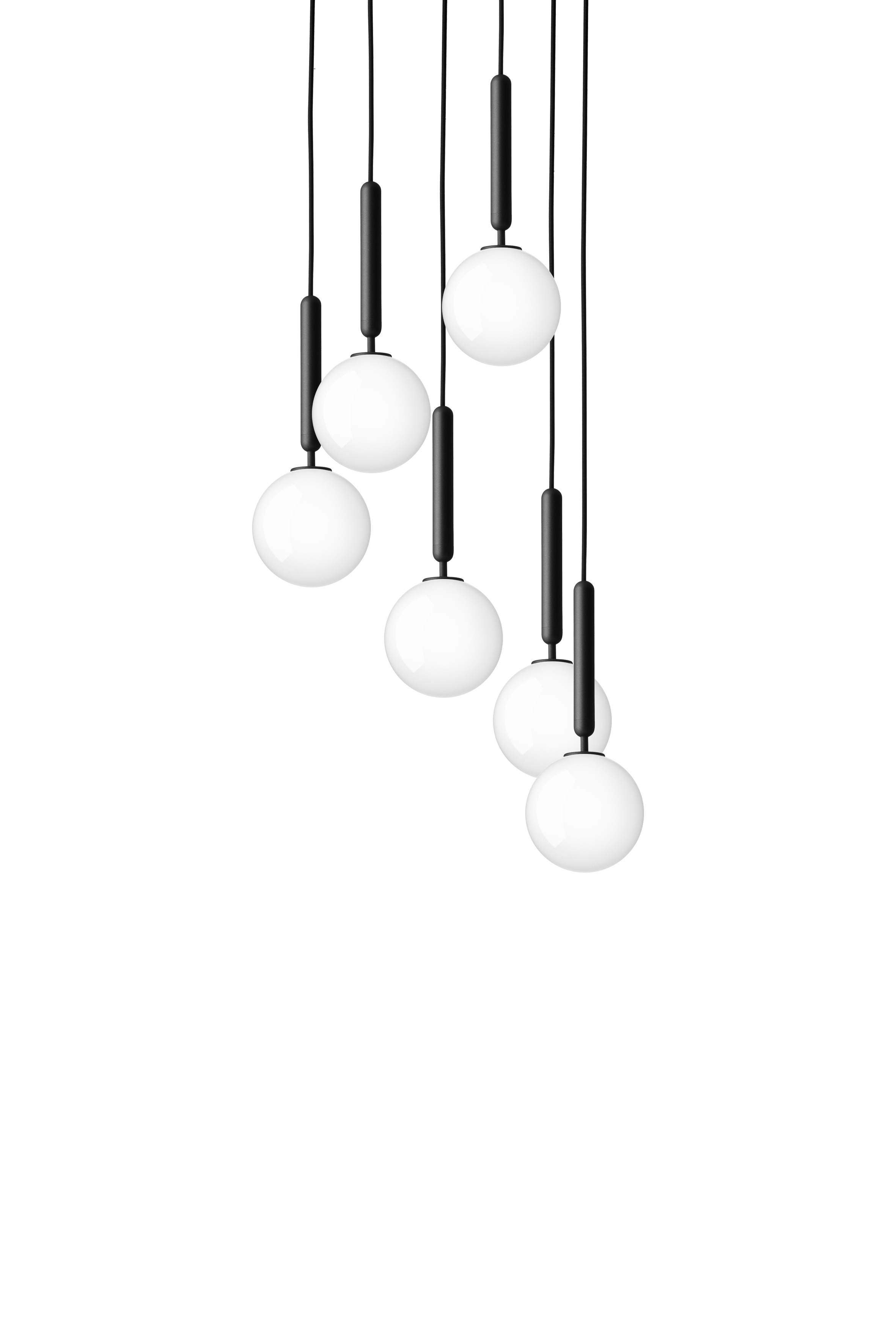 MIIRA 6 Pendant Lamp in Graphite with Opal Glass