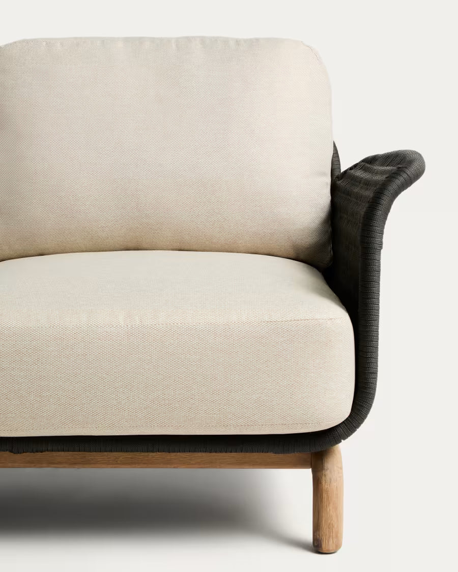 ALIPA Beige and Black 2-Seater Garden Sofa