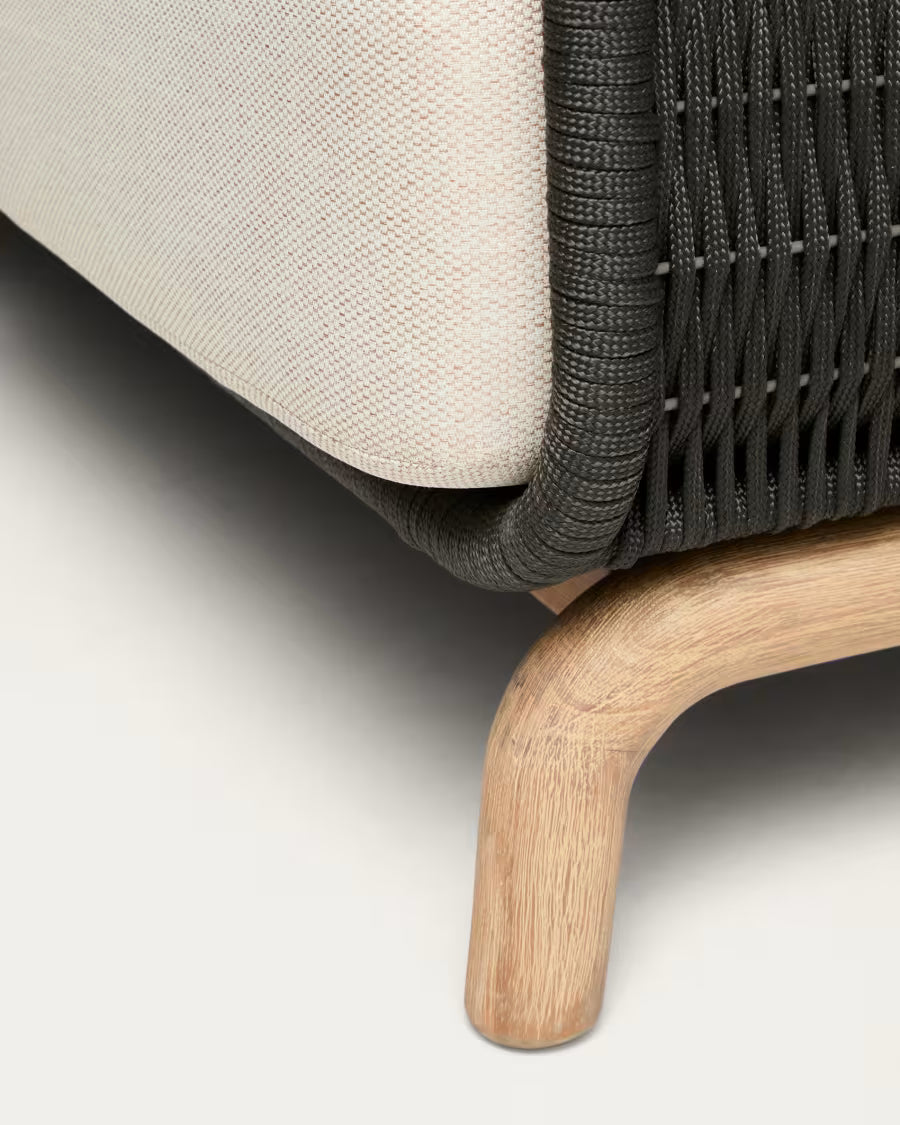 ALIPA Beige and Black 2-Seater Garden Sofa