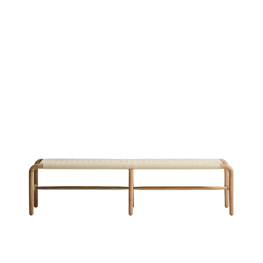 ALIPA Outdoor Bench Beige with Acacia Wood