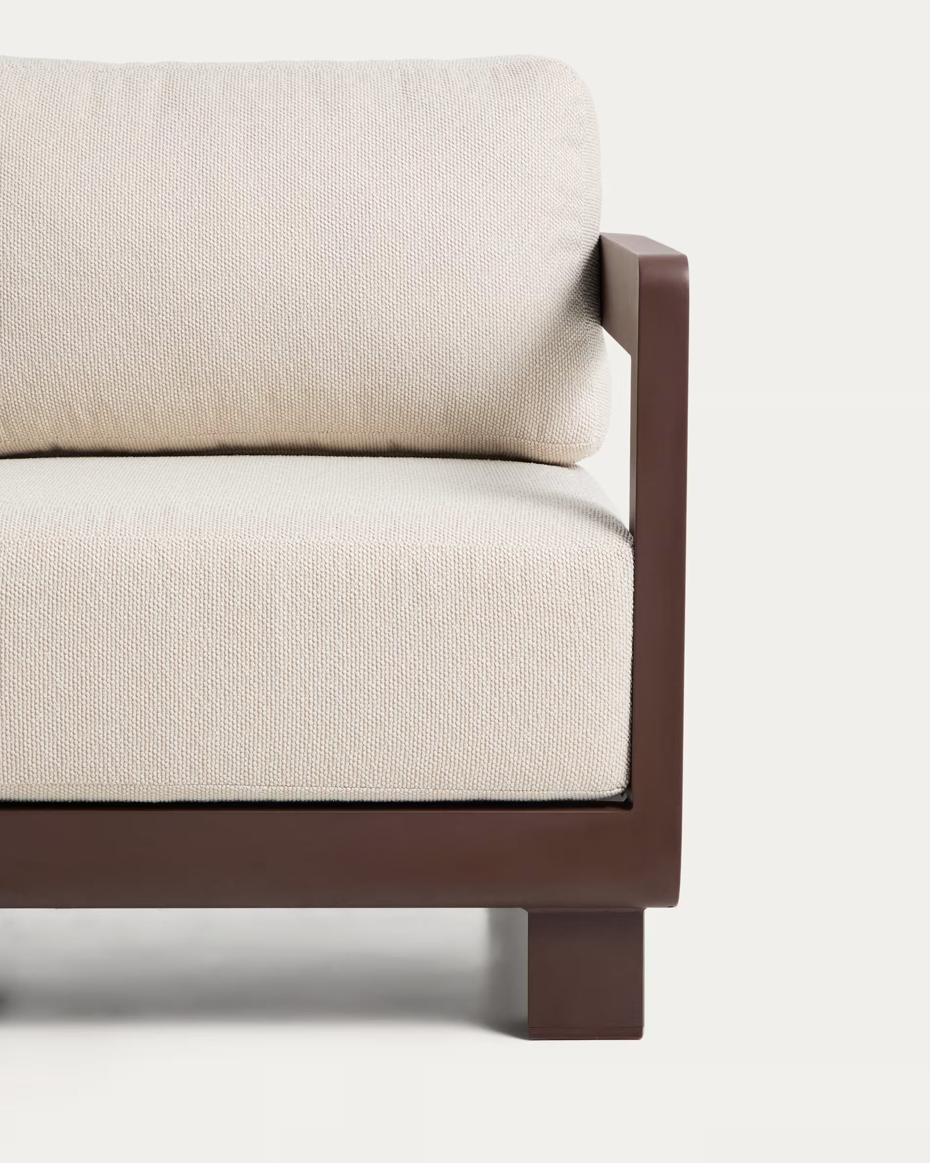 NERANO garden armchair in beige with a brown base