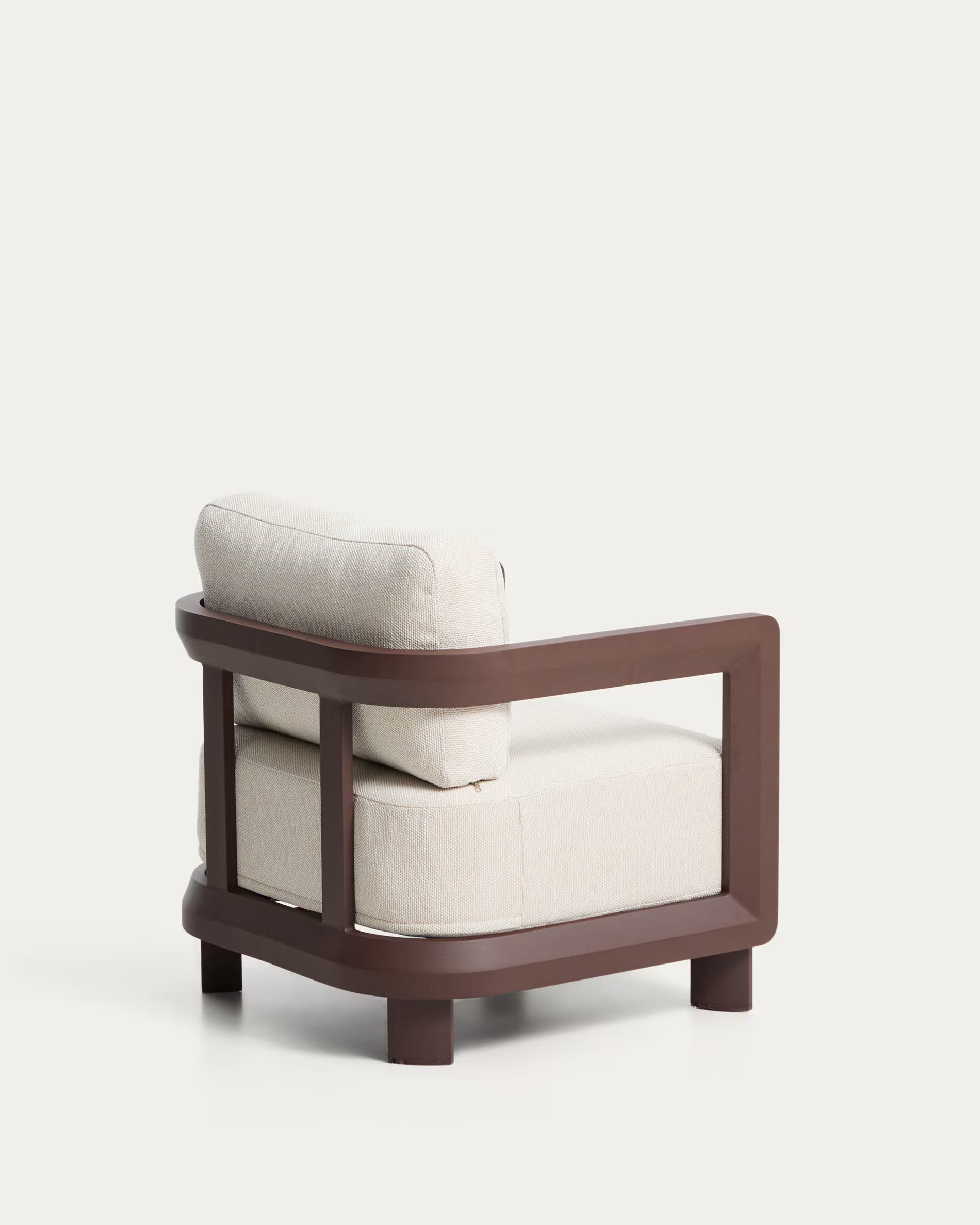 NERANO garden armchair in beige with a brown base