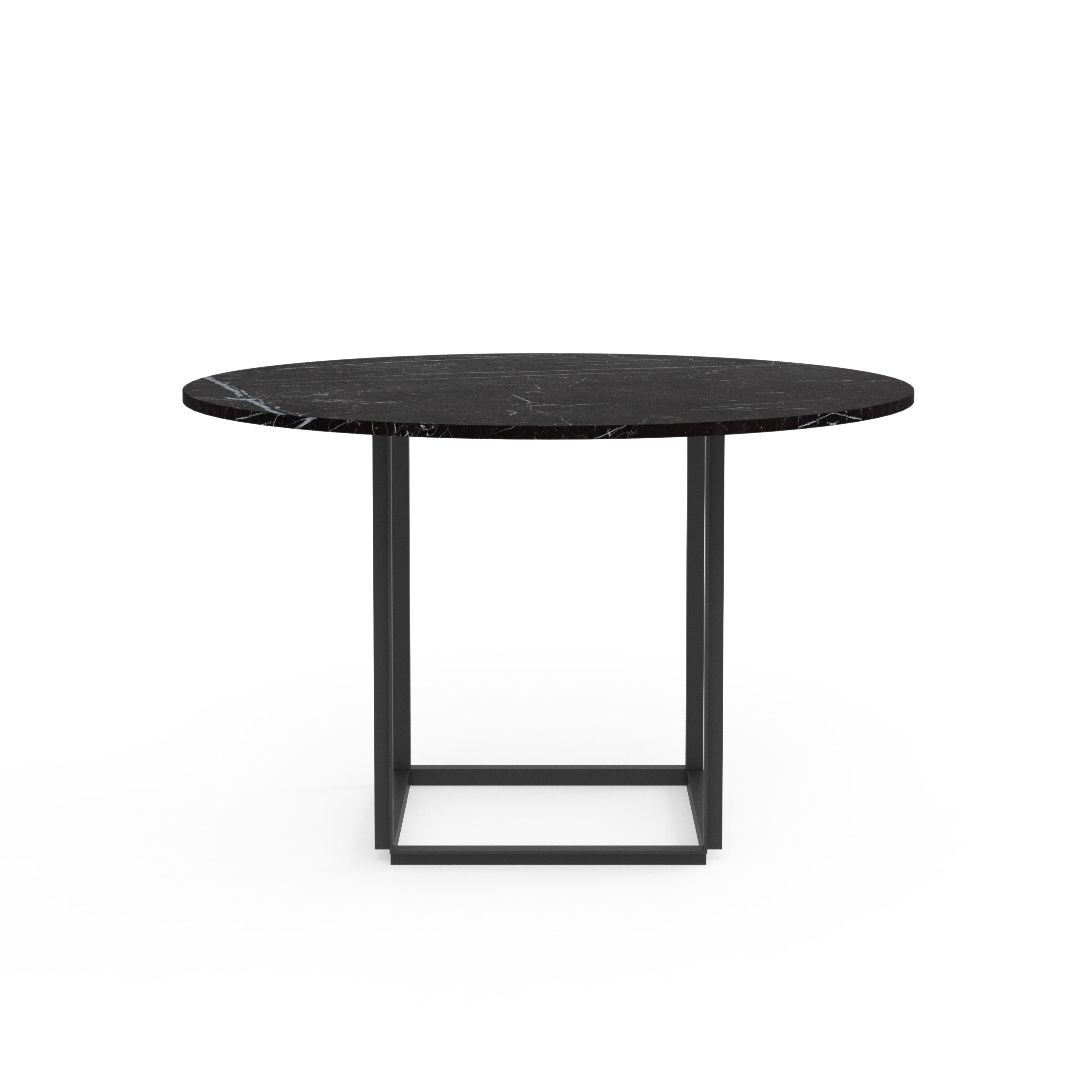 Florence round table black marble with a black base