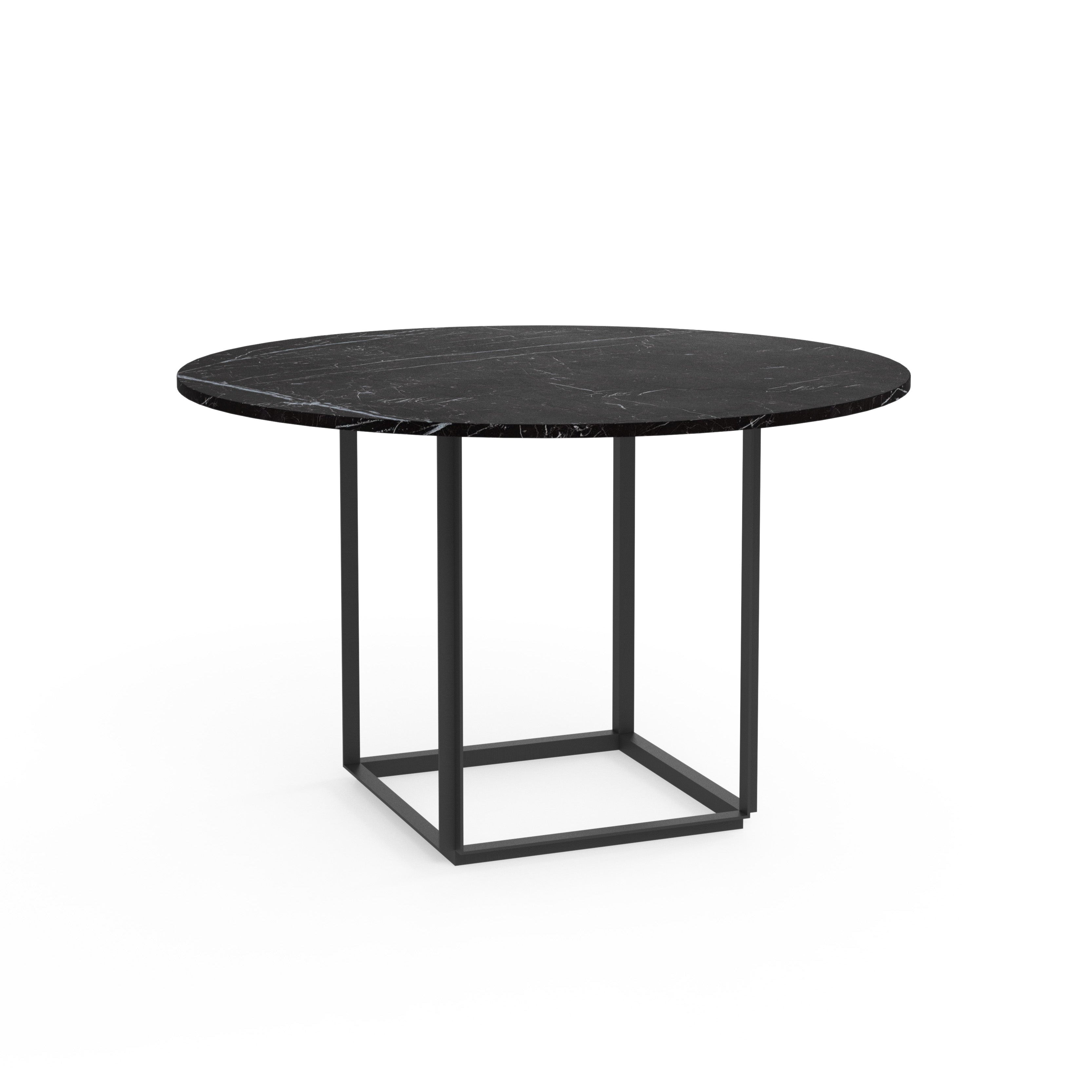 Florence round table black marble with a black base