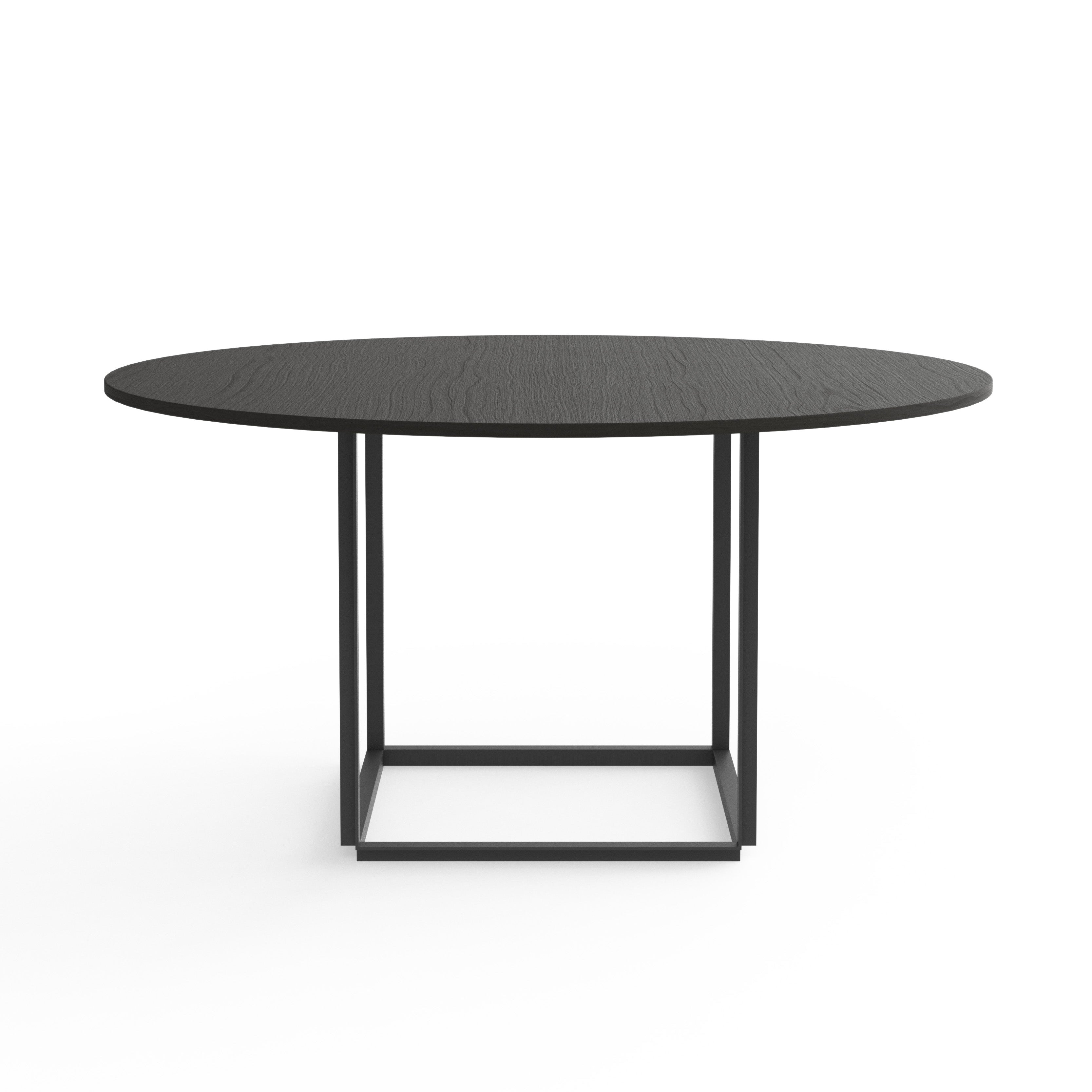 Florence round table black ash veneer with a black base