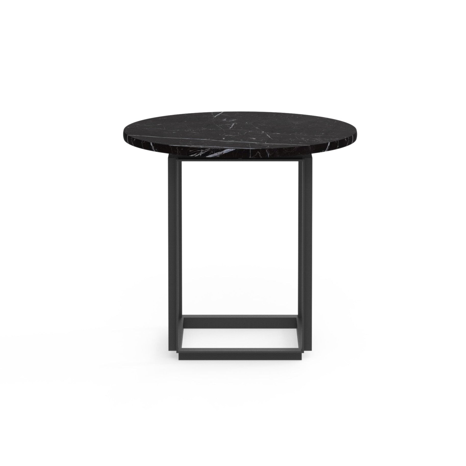 Florence side table black marble with a black base