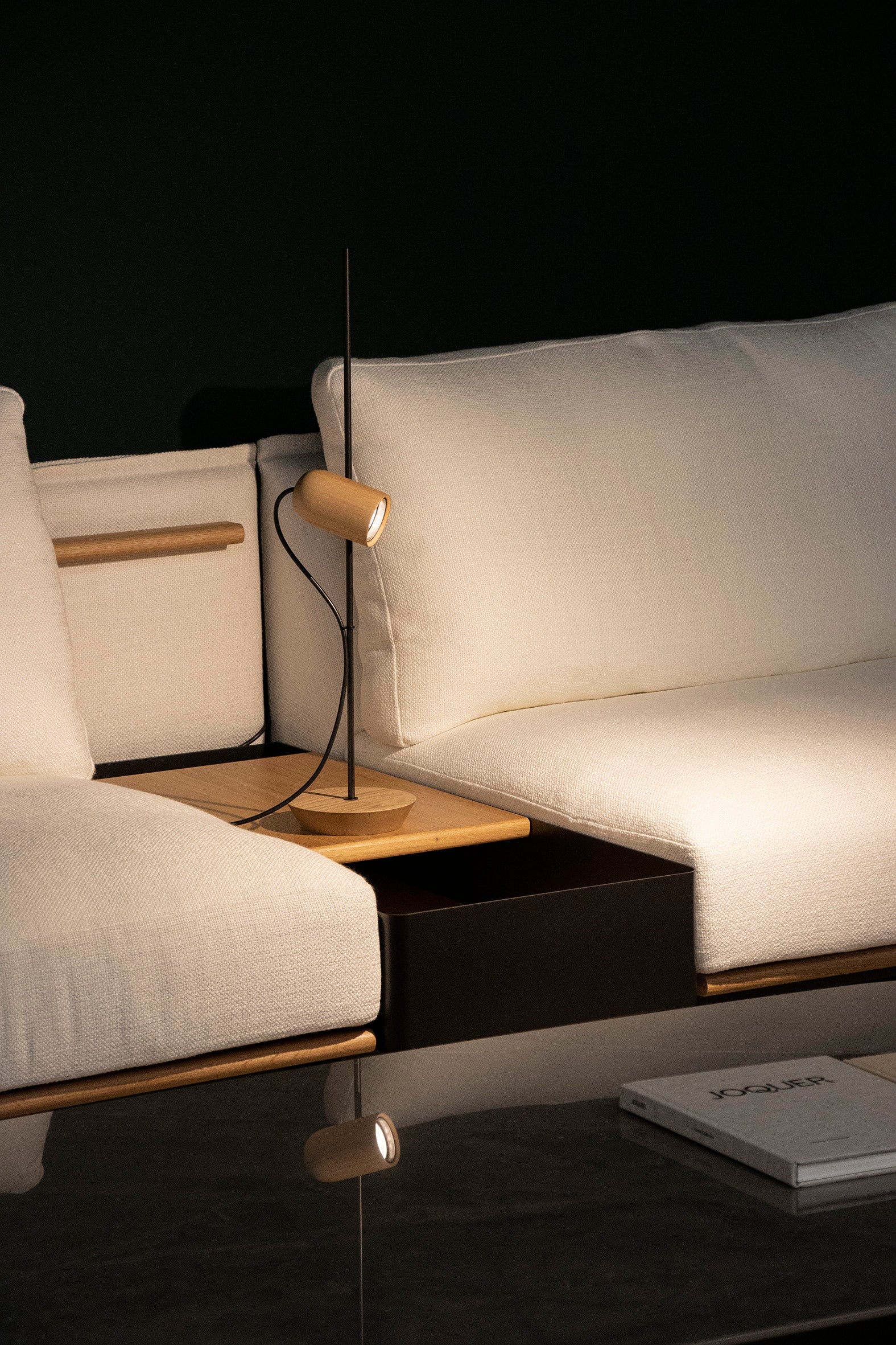 ONFA Table Lamp in Oak Wood with Graphite Finish