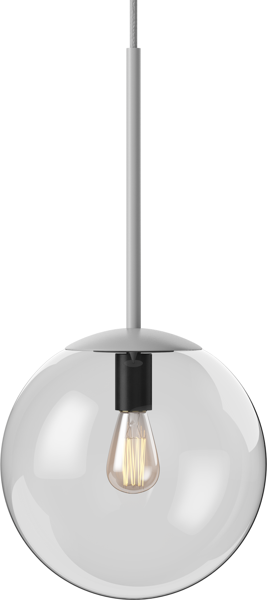 Gray orb hanging lamp