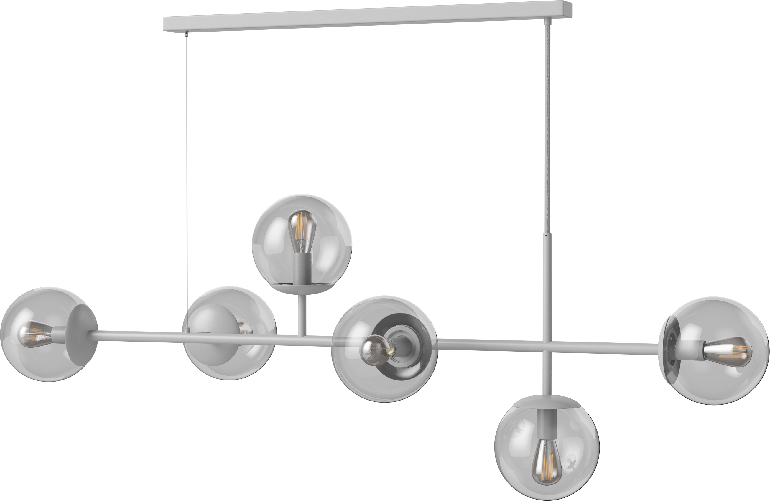 Gray orb chandelier