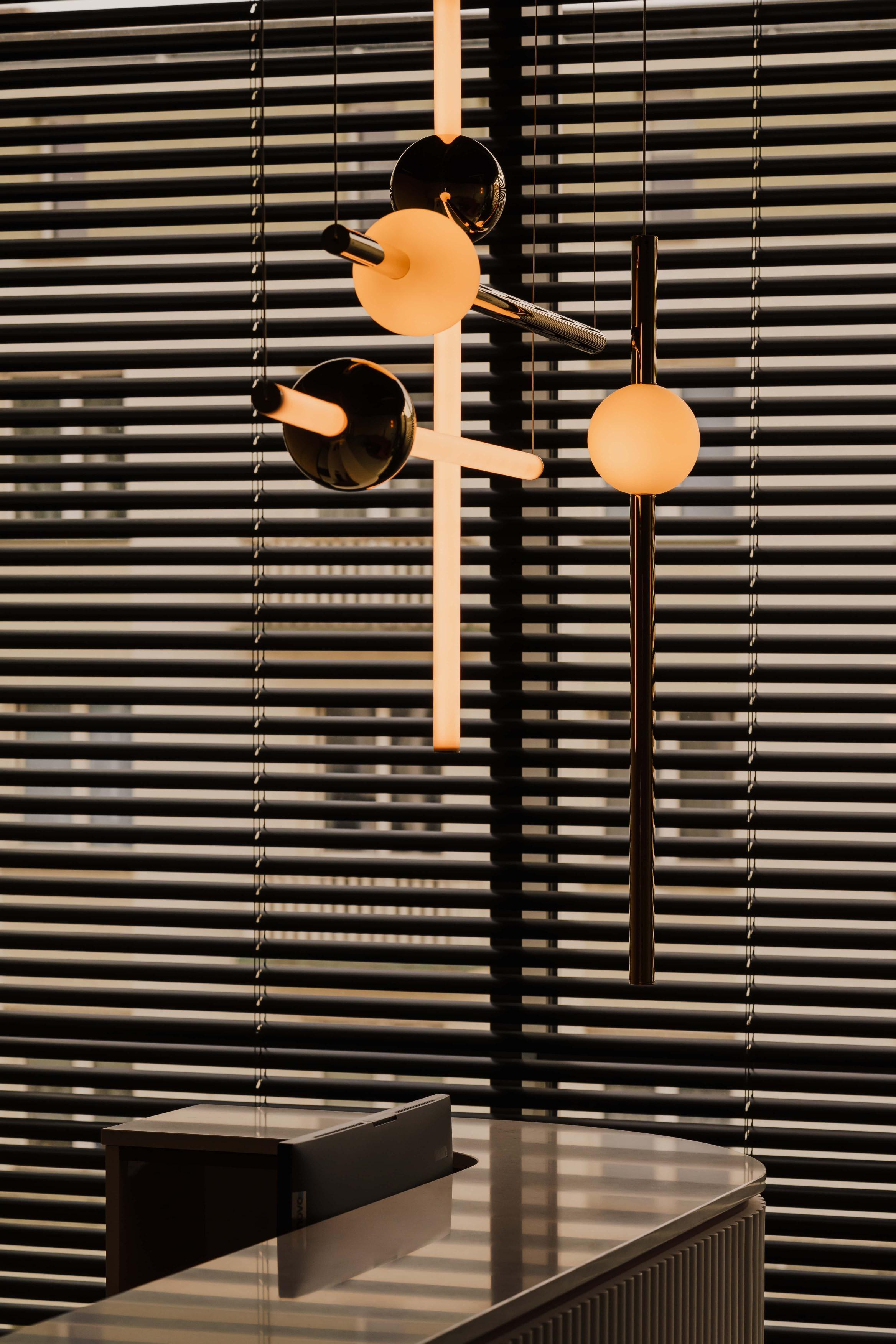 ORION GLOBE Pendant Lamp in Polished Gunmetal