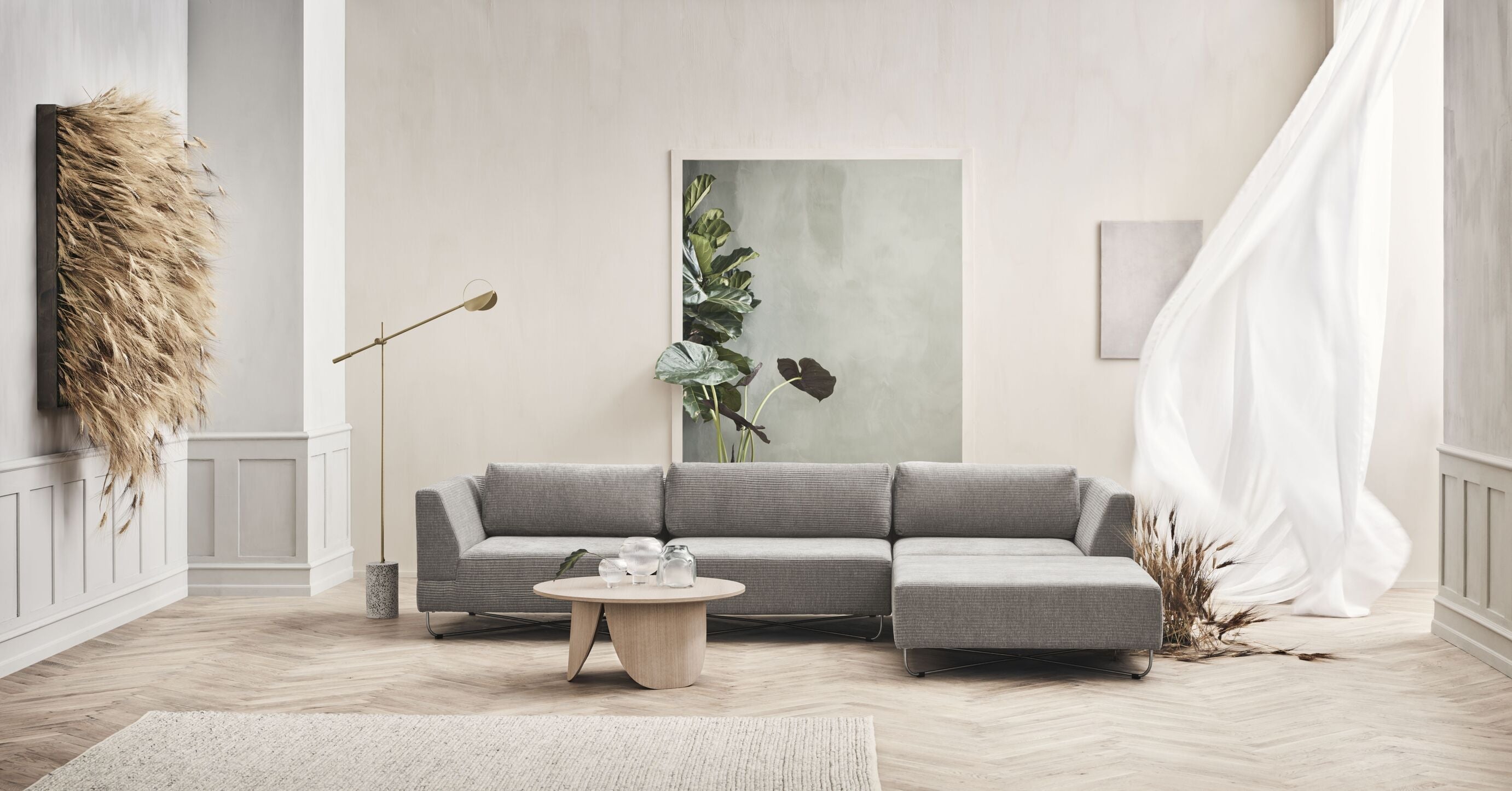 Modular sofa Orlando - left -hand module with a steel base