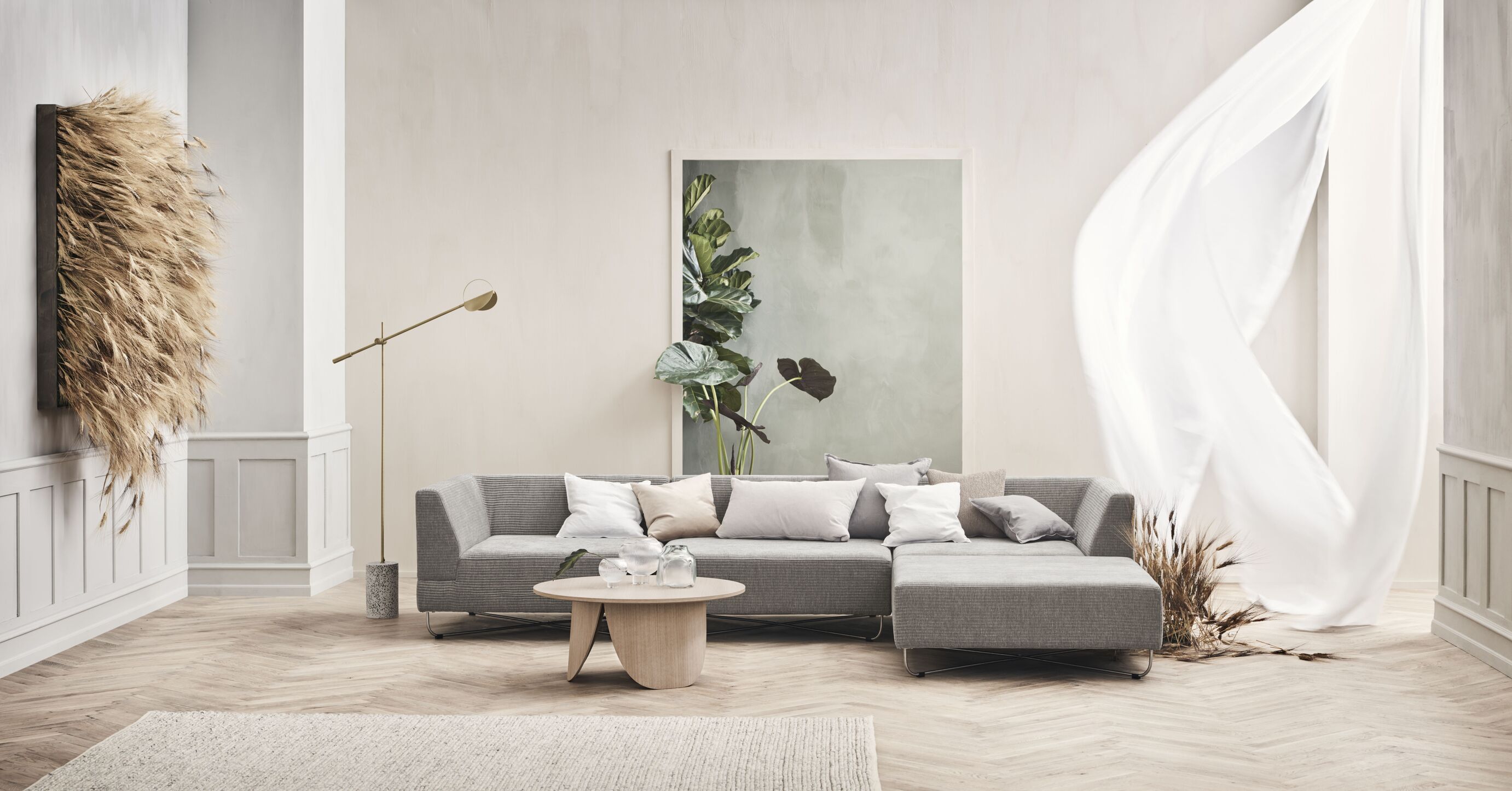 Modular sofa Orlando - left -hand module with a steel base