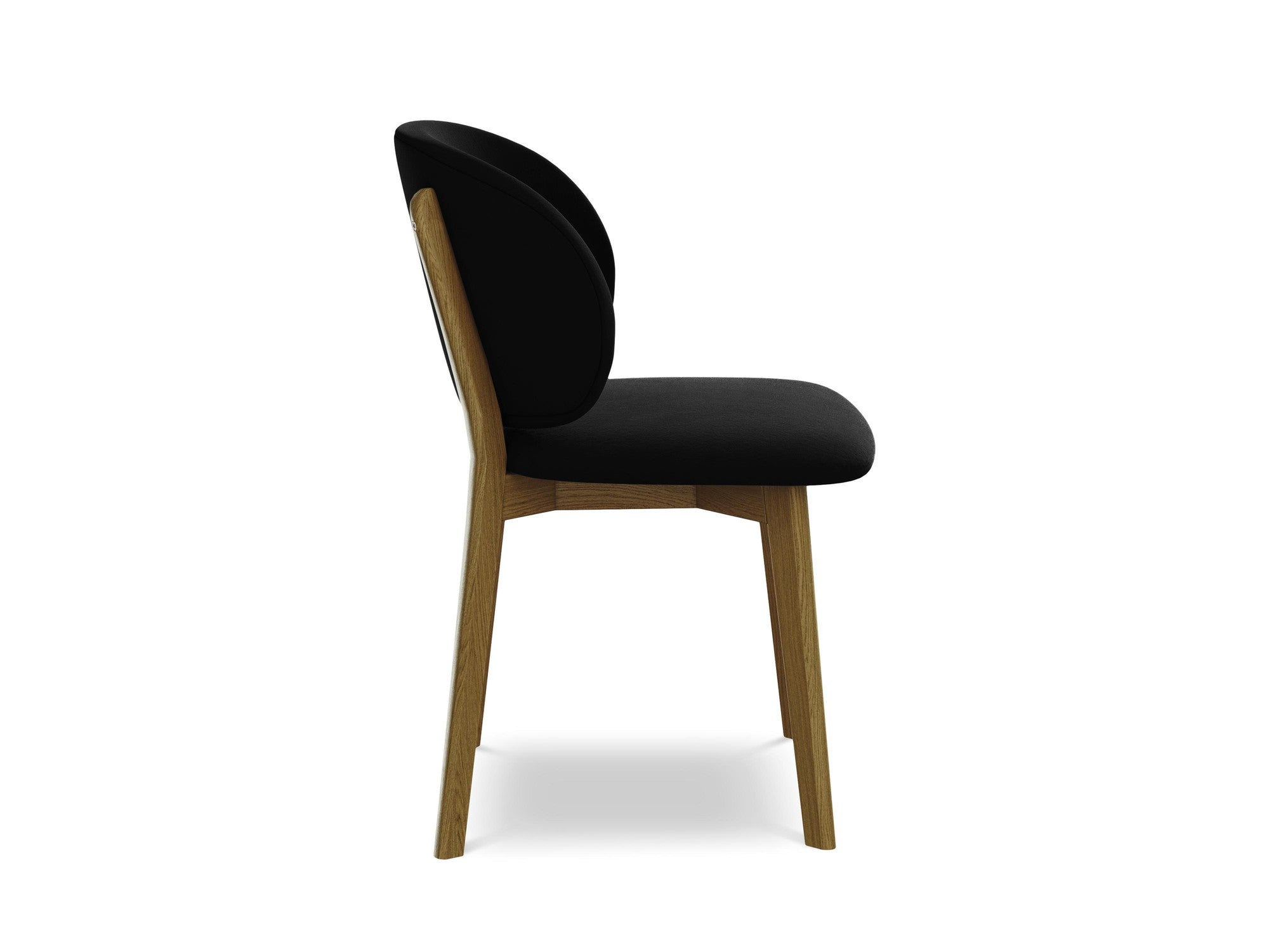 Velvet Chair PAHOA Black with Beech Base