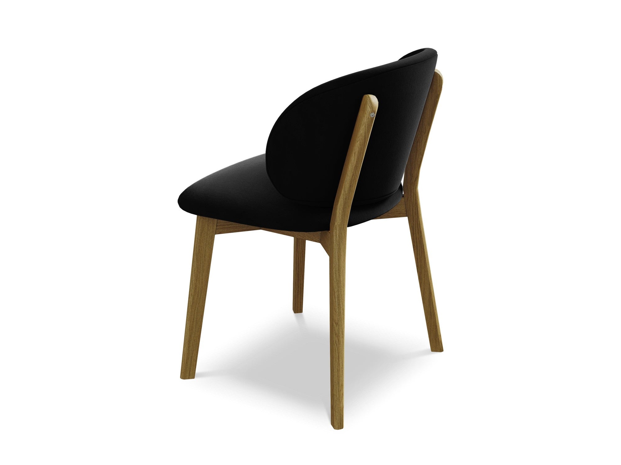 Velvet Chair PAHOA Black with Beech Base