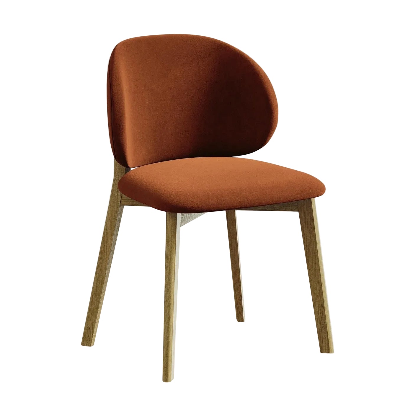 Velvet Chair PAHOA Terracotta with Beech Base