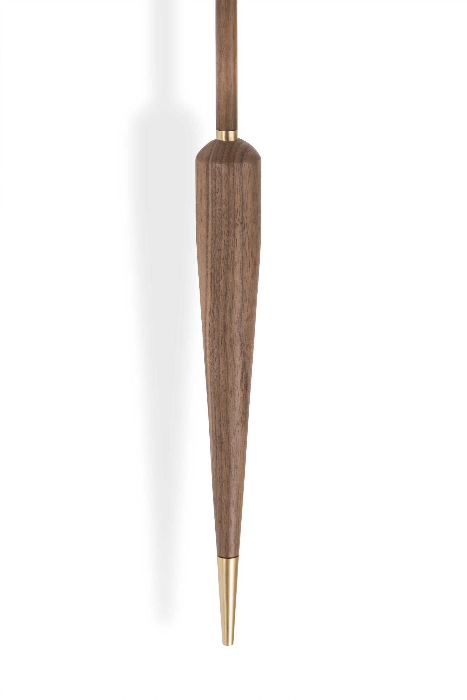 PUNTO Y COMA PREMIUM wall clock walnut wood with brass