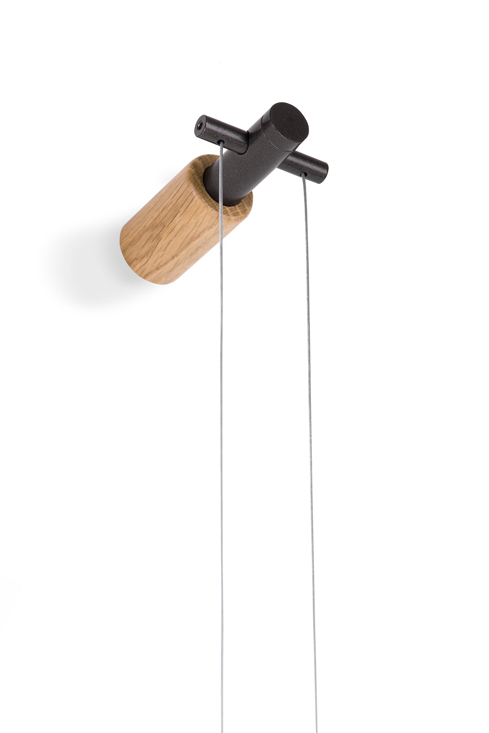 Premium PENDULO Wall Clock in Oak Wood with Black
