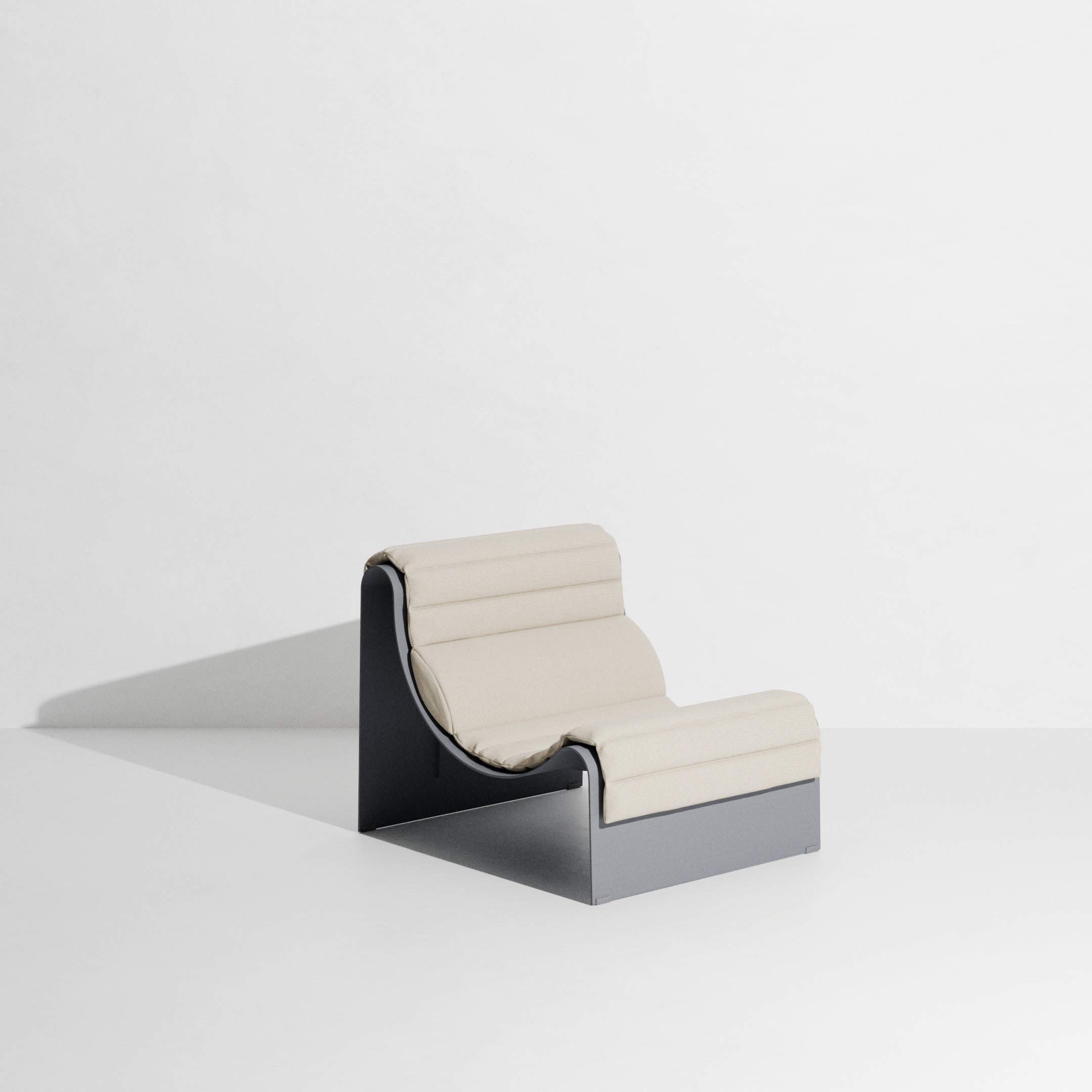 ECLIPSE Armchair in Gray with Cream Cushion