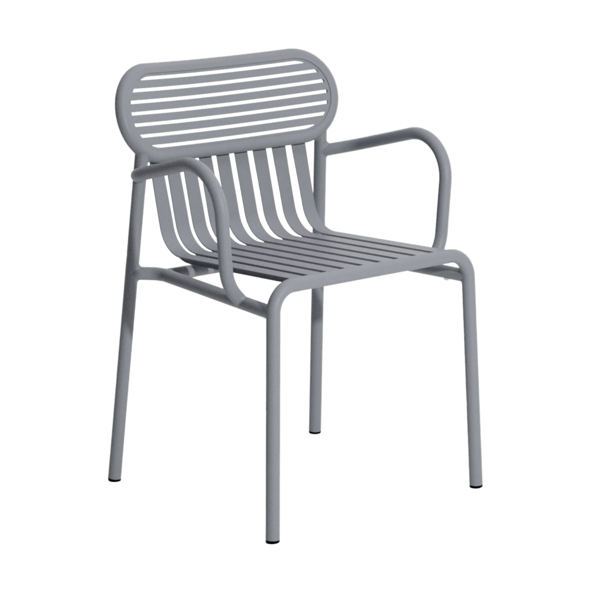 WEEK-END Gray Garden Chair with Armrests