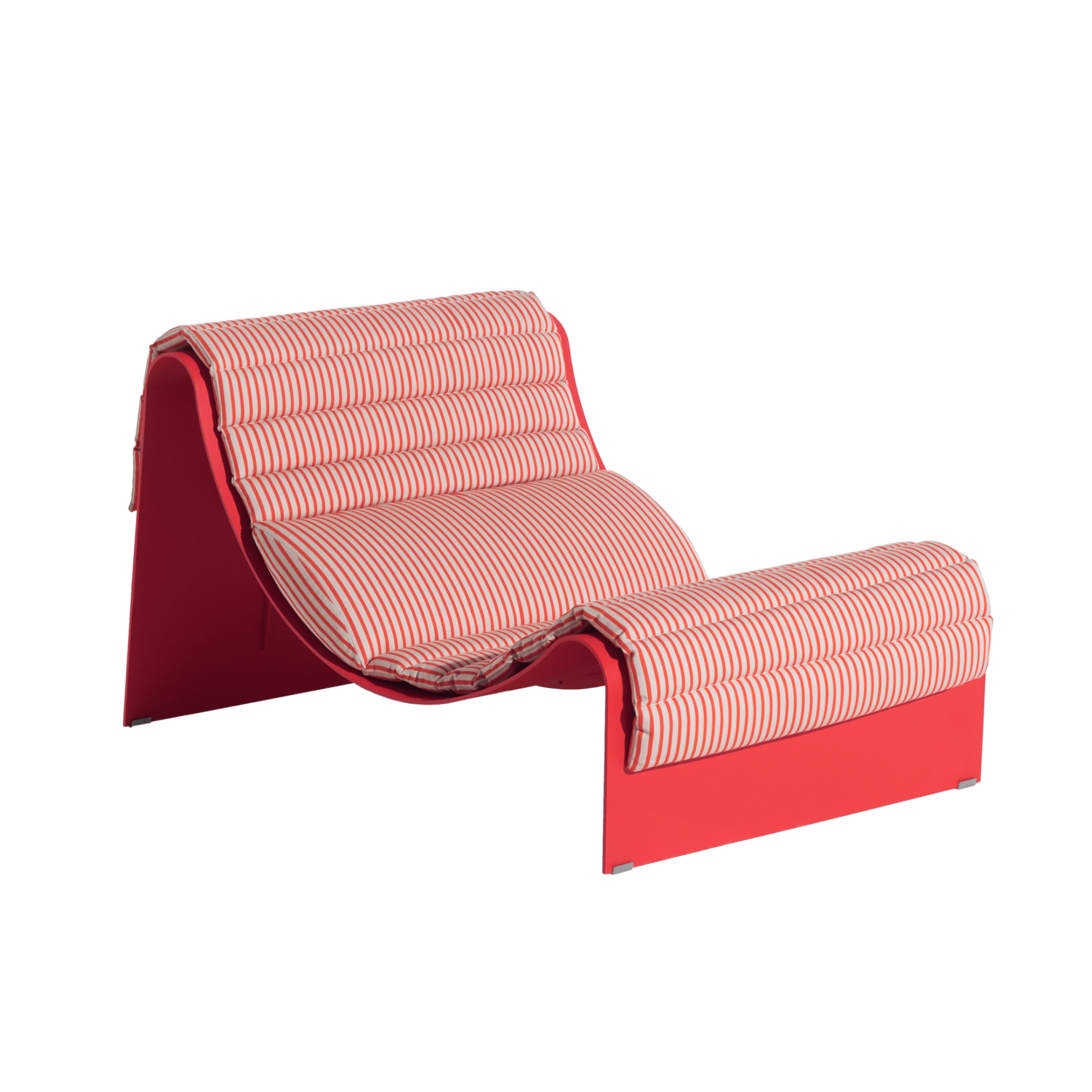 ECLIPSE Red Lounger with Striped Cushion