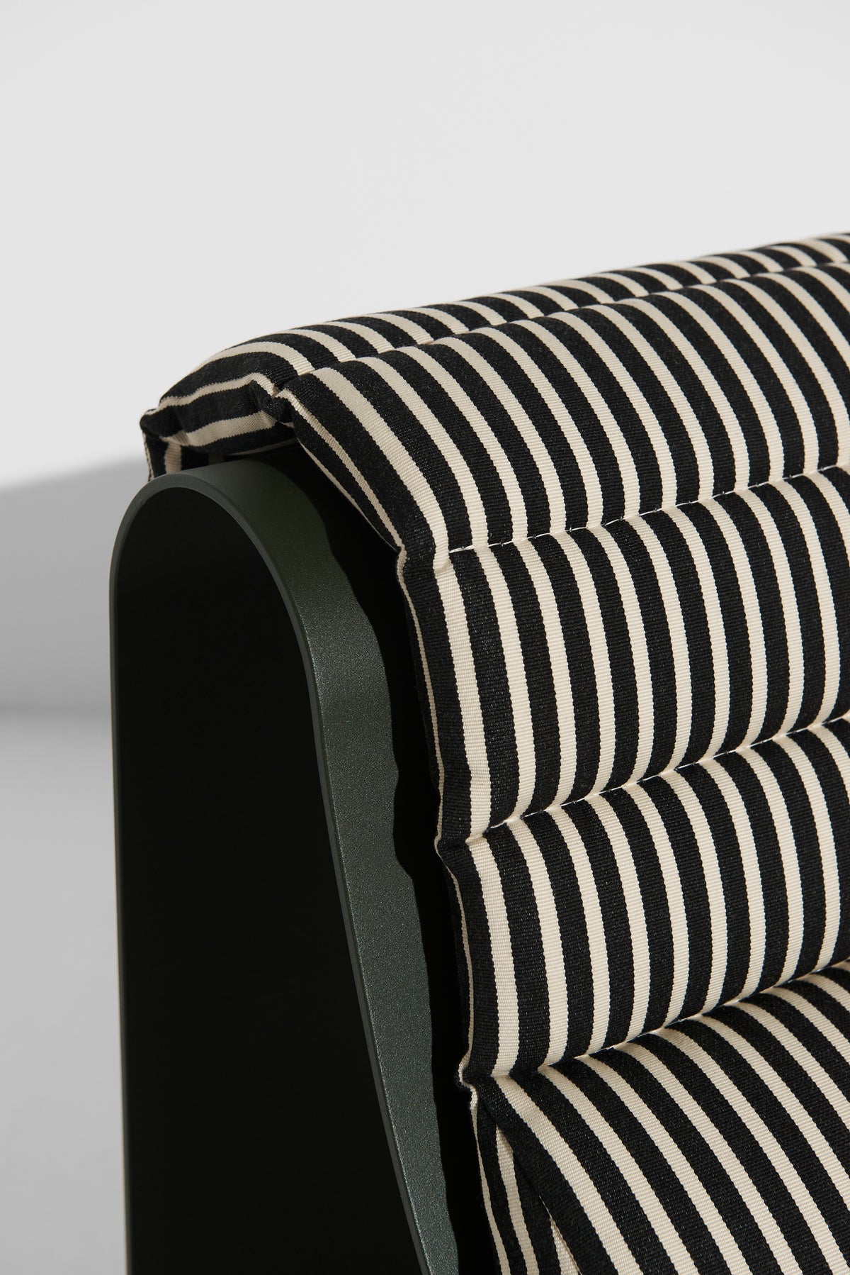 ECLIPSE Armchair in Dark Green with Striped Cushion
