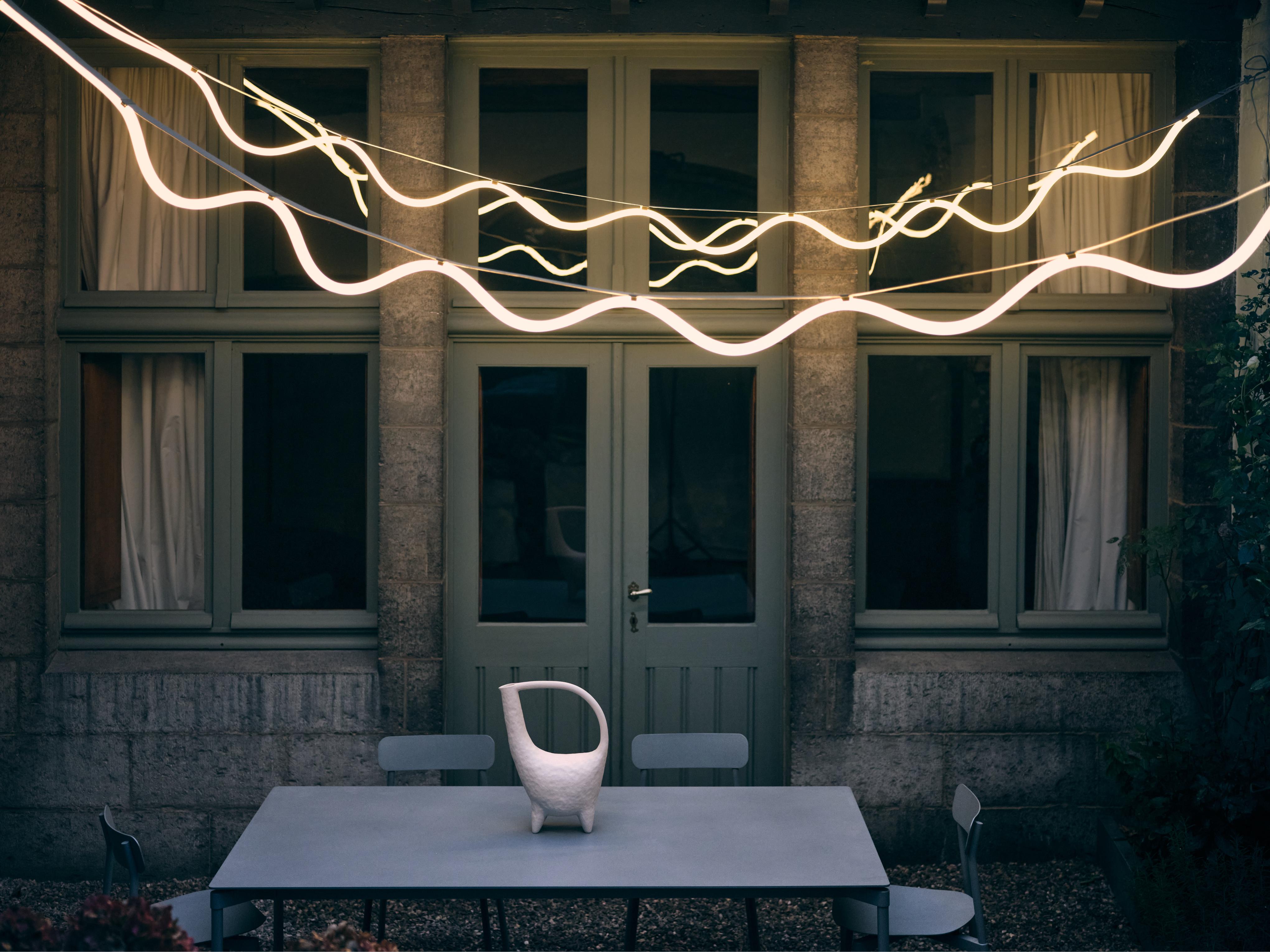 SPLINE Pendant Lamp in Beige with Blue