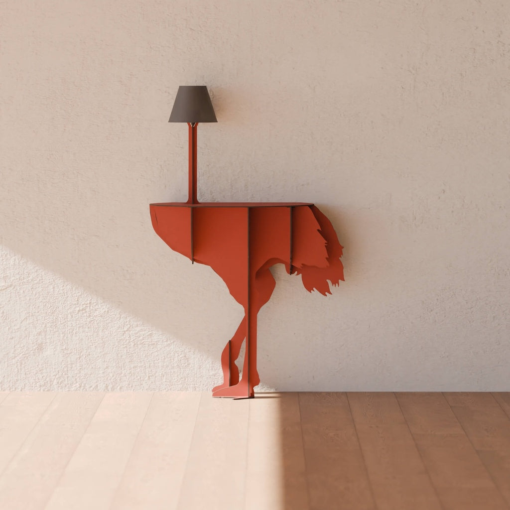 Console with lamp DIVA LUCIA brick red