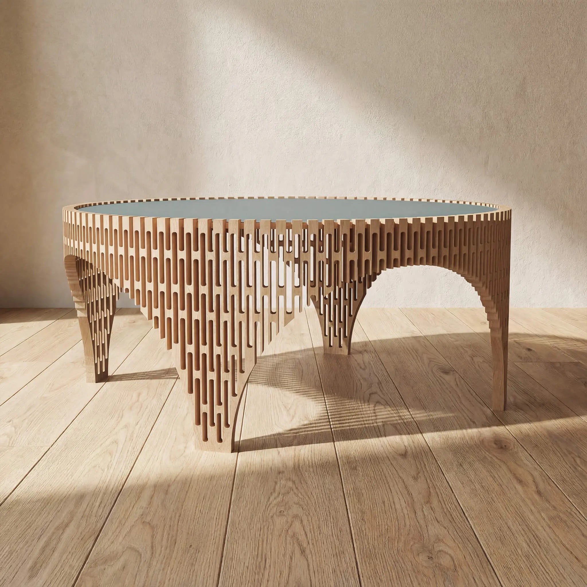 COLISÉE Coffee Table in Light Oak Wood