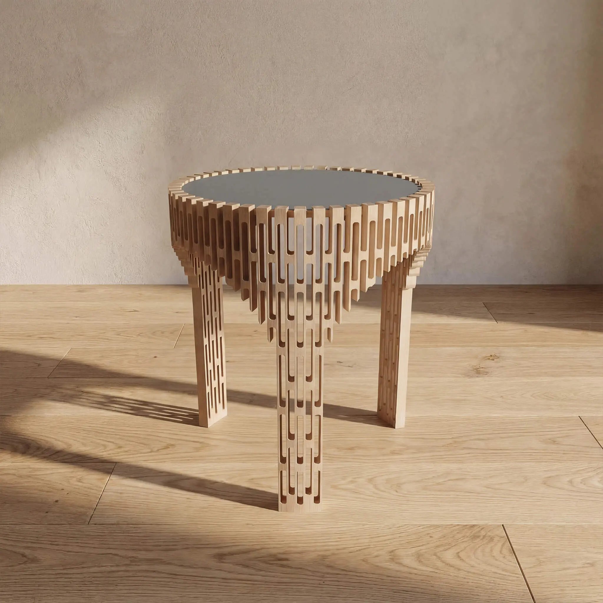 PETIT COLISÉE Side Table in Light Oak Wood
