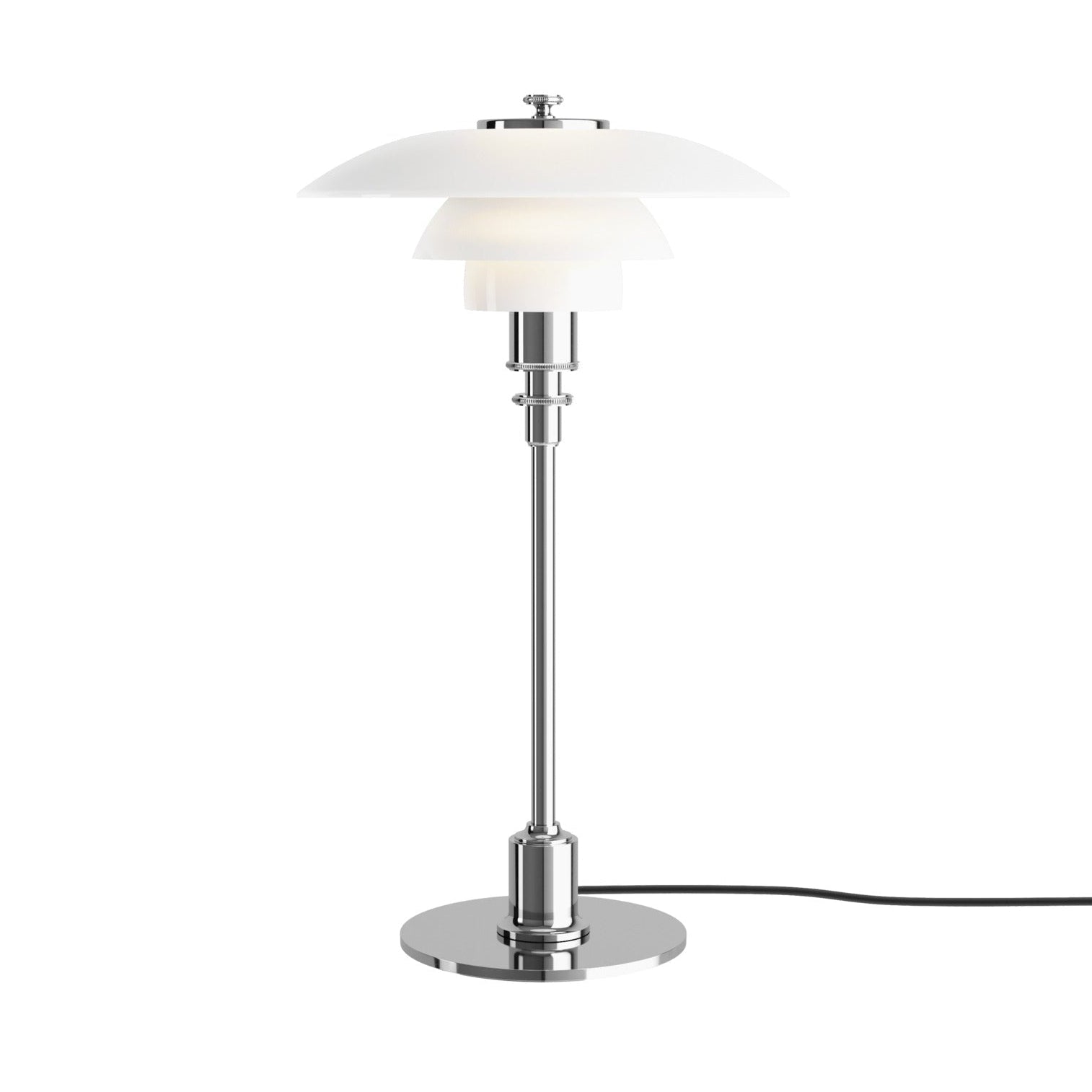 PH 2/1 table lamp white with chrome base