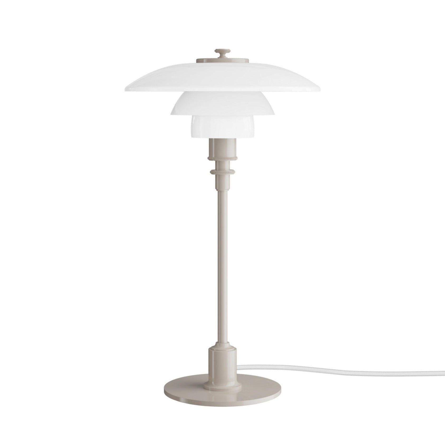 PH 2/1 Table Lamp in White with Beige Base