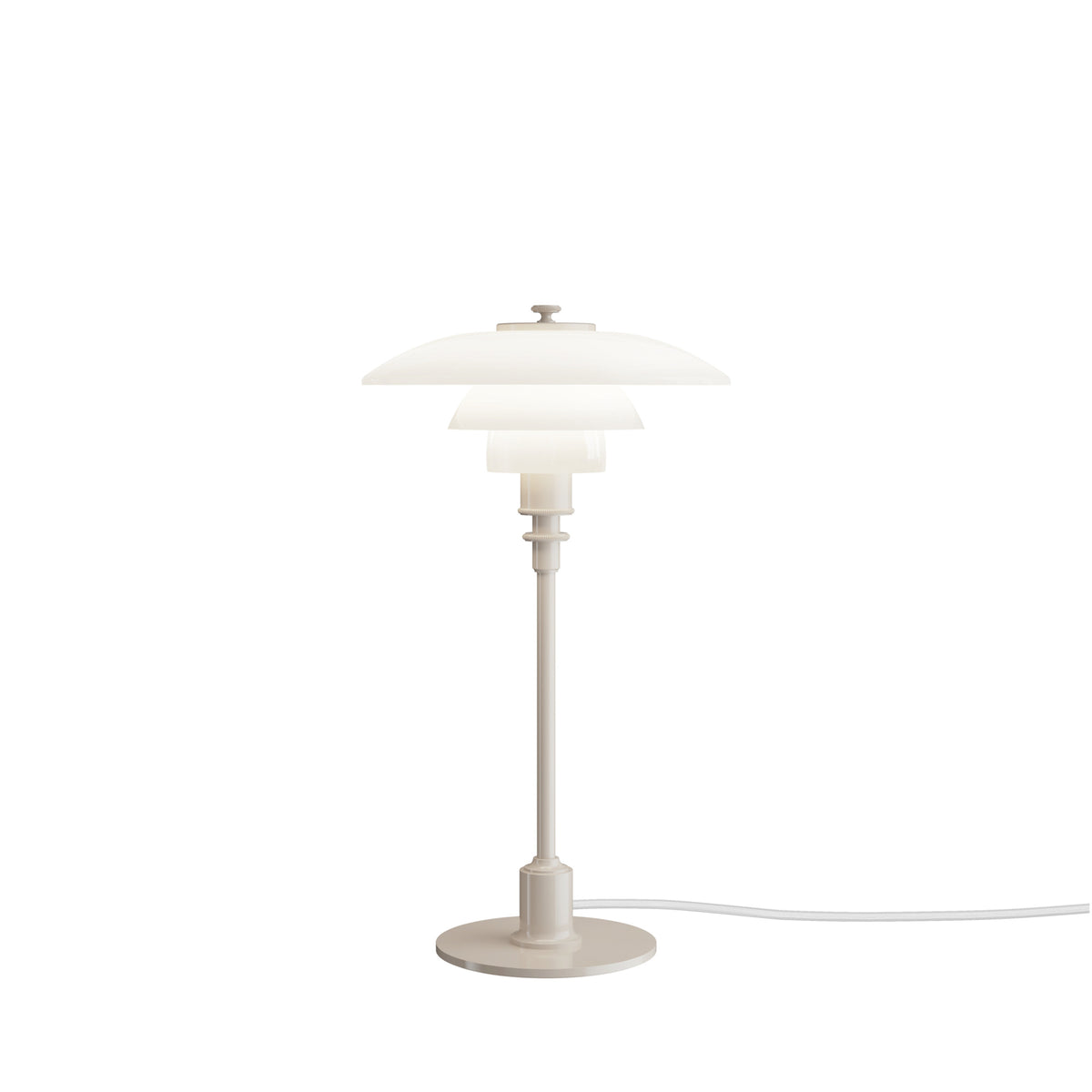 PH 2/1 Table Lamp in White with Beige Base