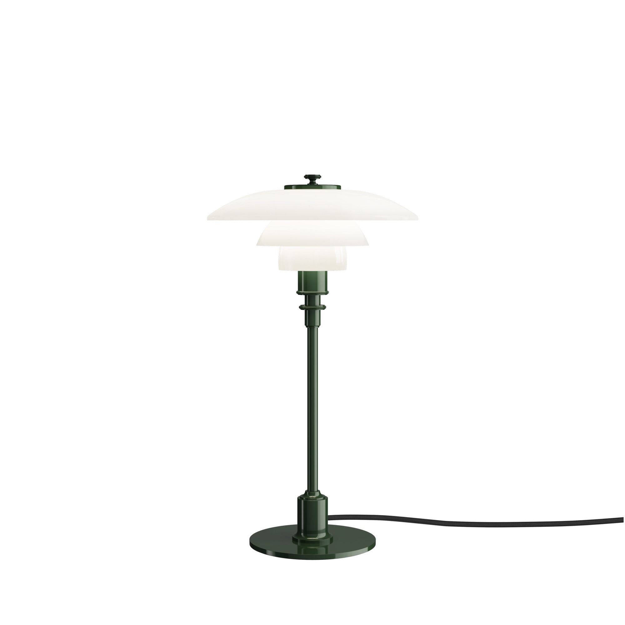 PH 2/1 Table Lamp in White with Dark Green Base