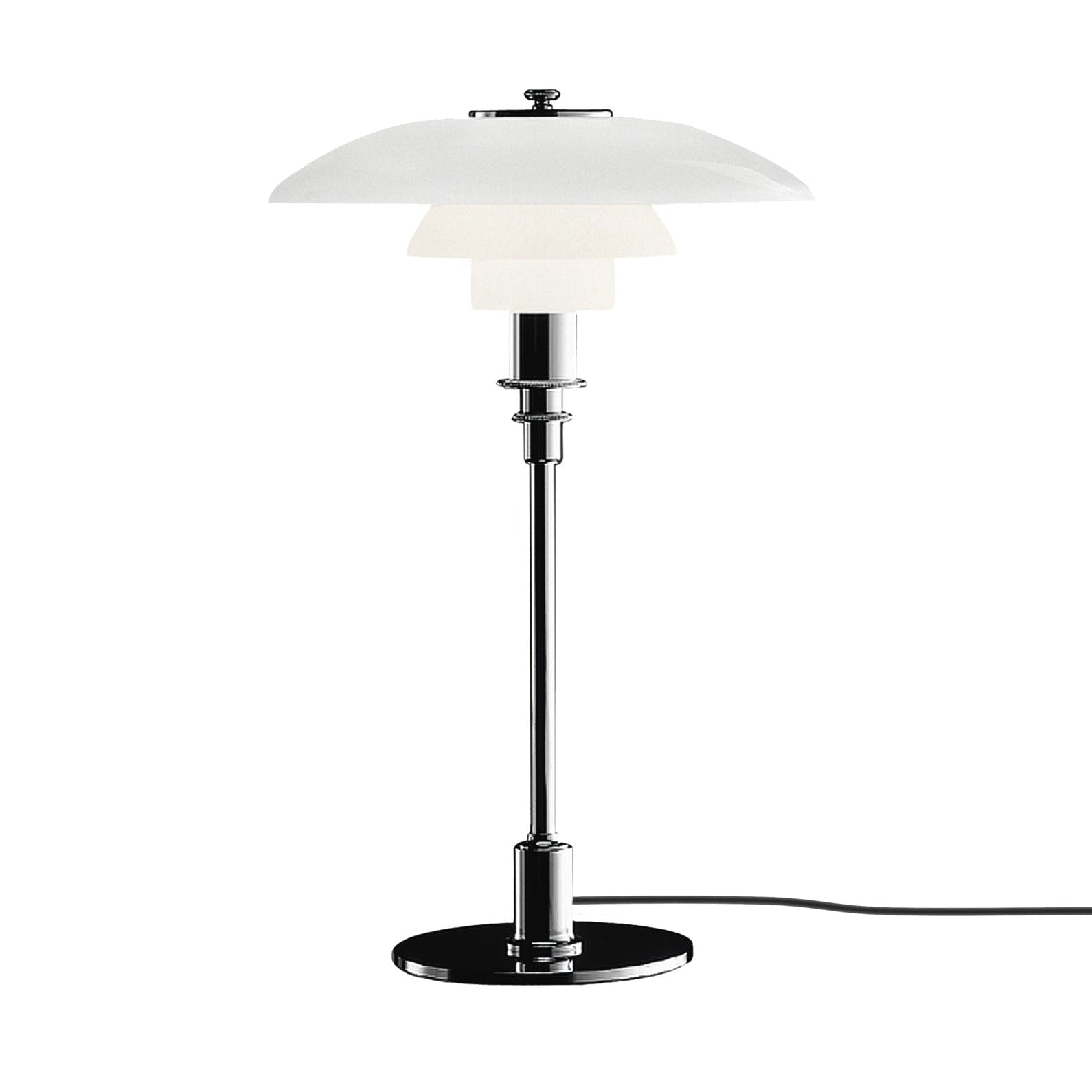 PH 3/2 table lamp white with chrome base