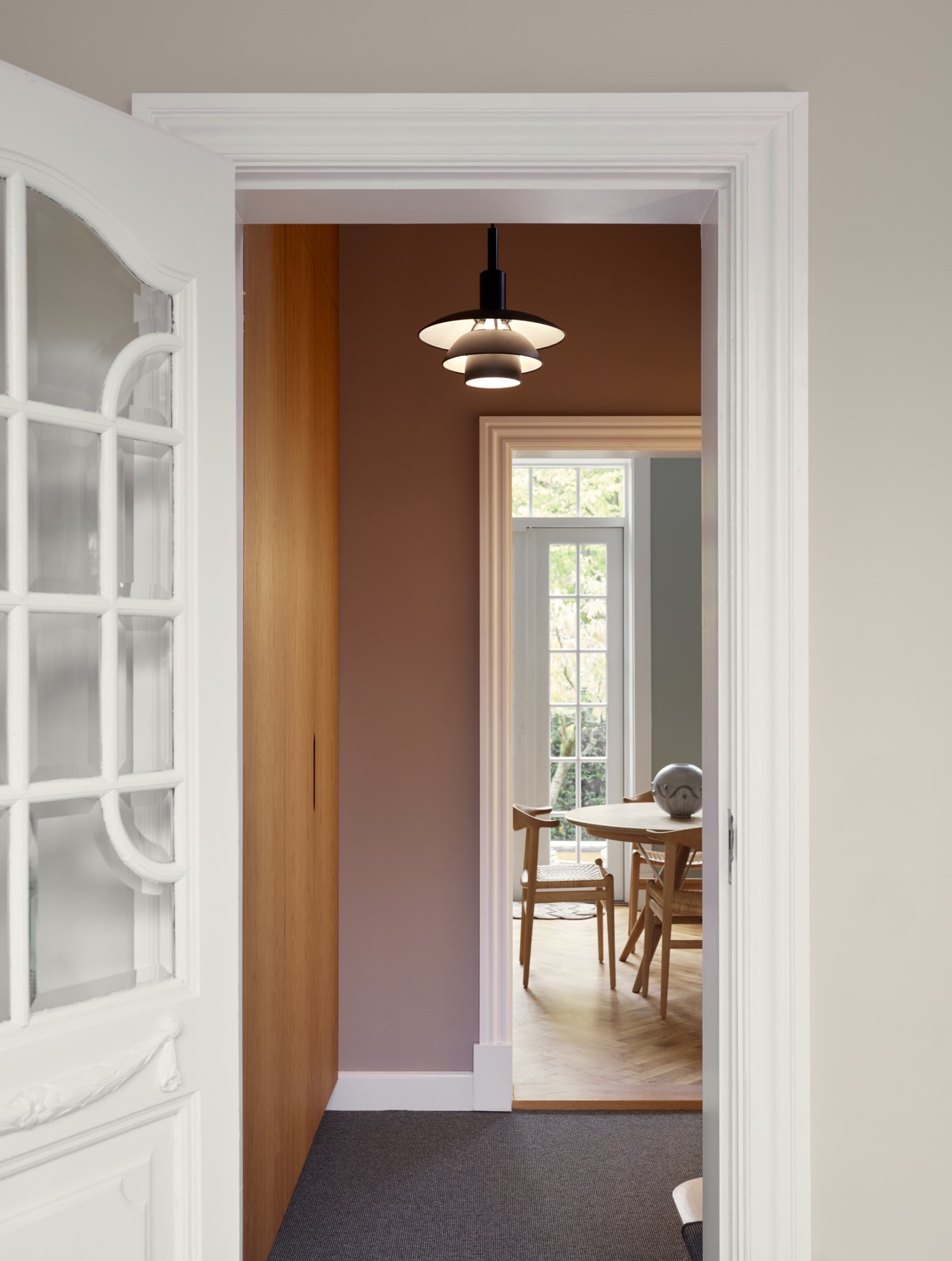 PH 3/3 pendant lamp white with black matte finish