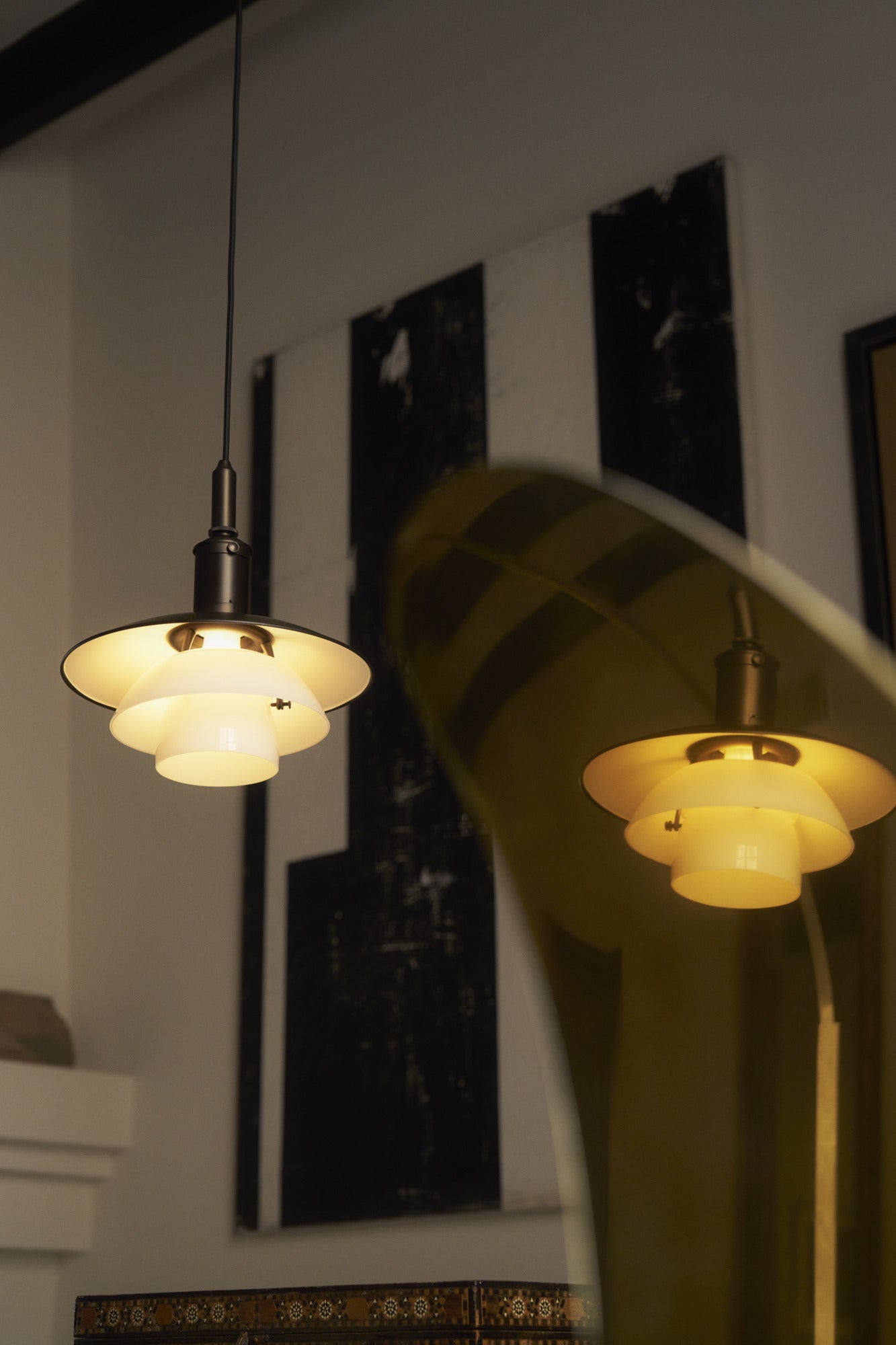 PH 3/3 pendant lamp white with black matte finish