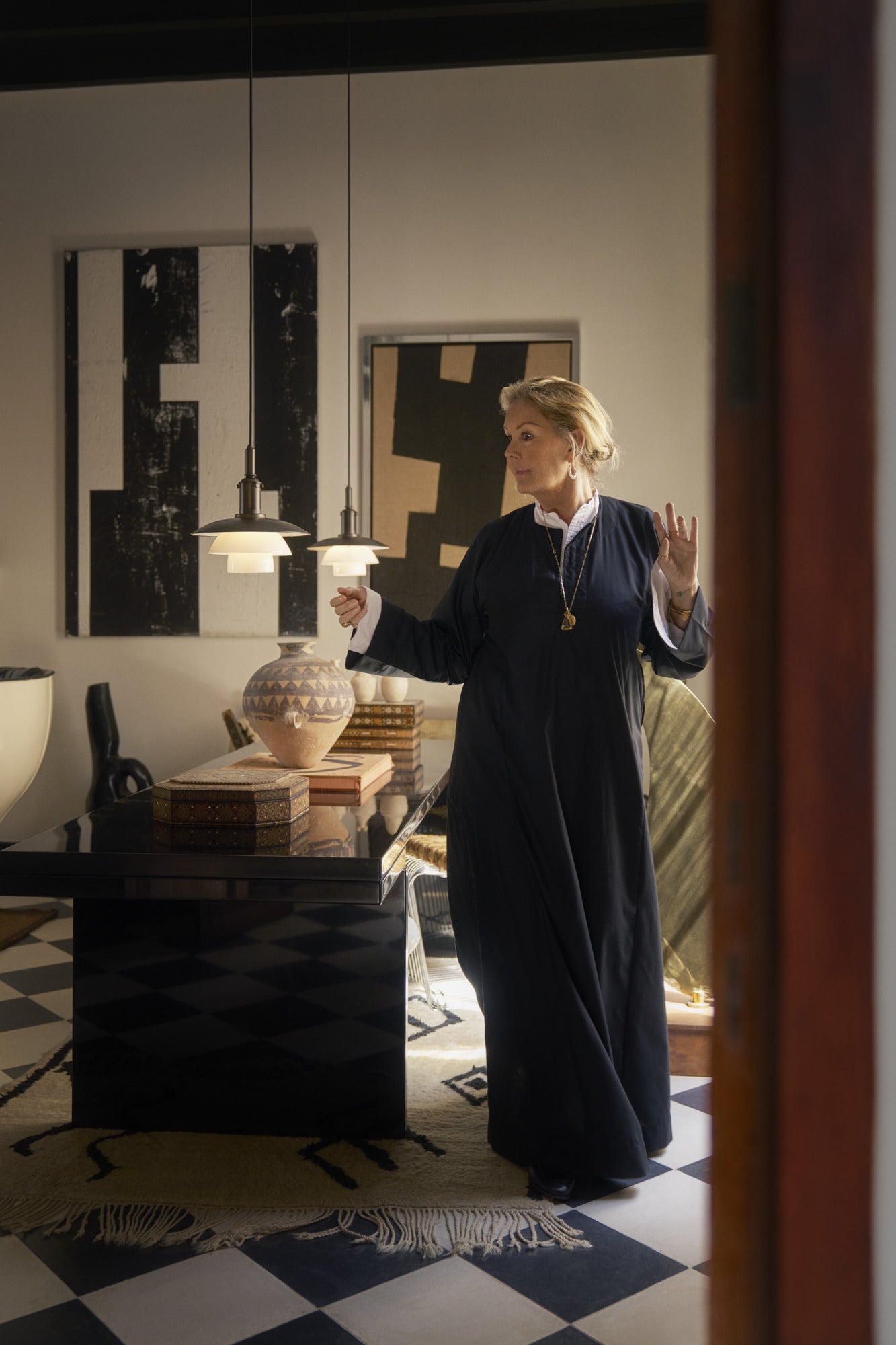 PH 3/3 pendant lamp white with black matte finish