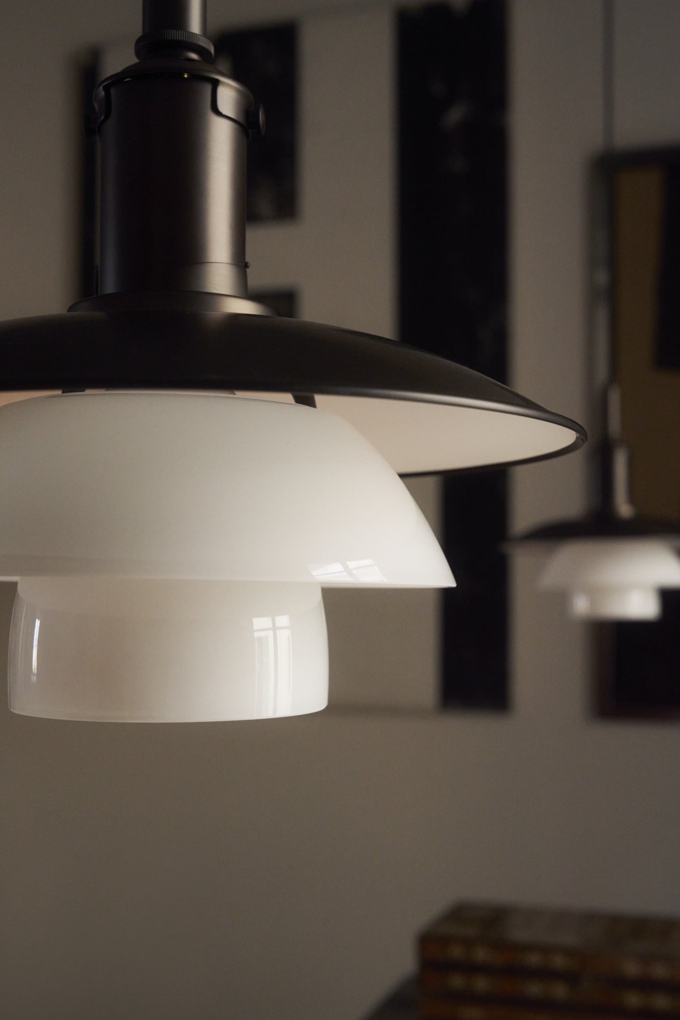 PH 3/3 pendant lamp white with black matte finish