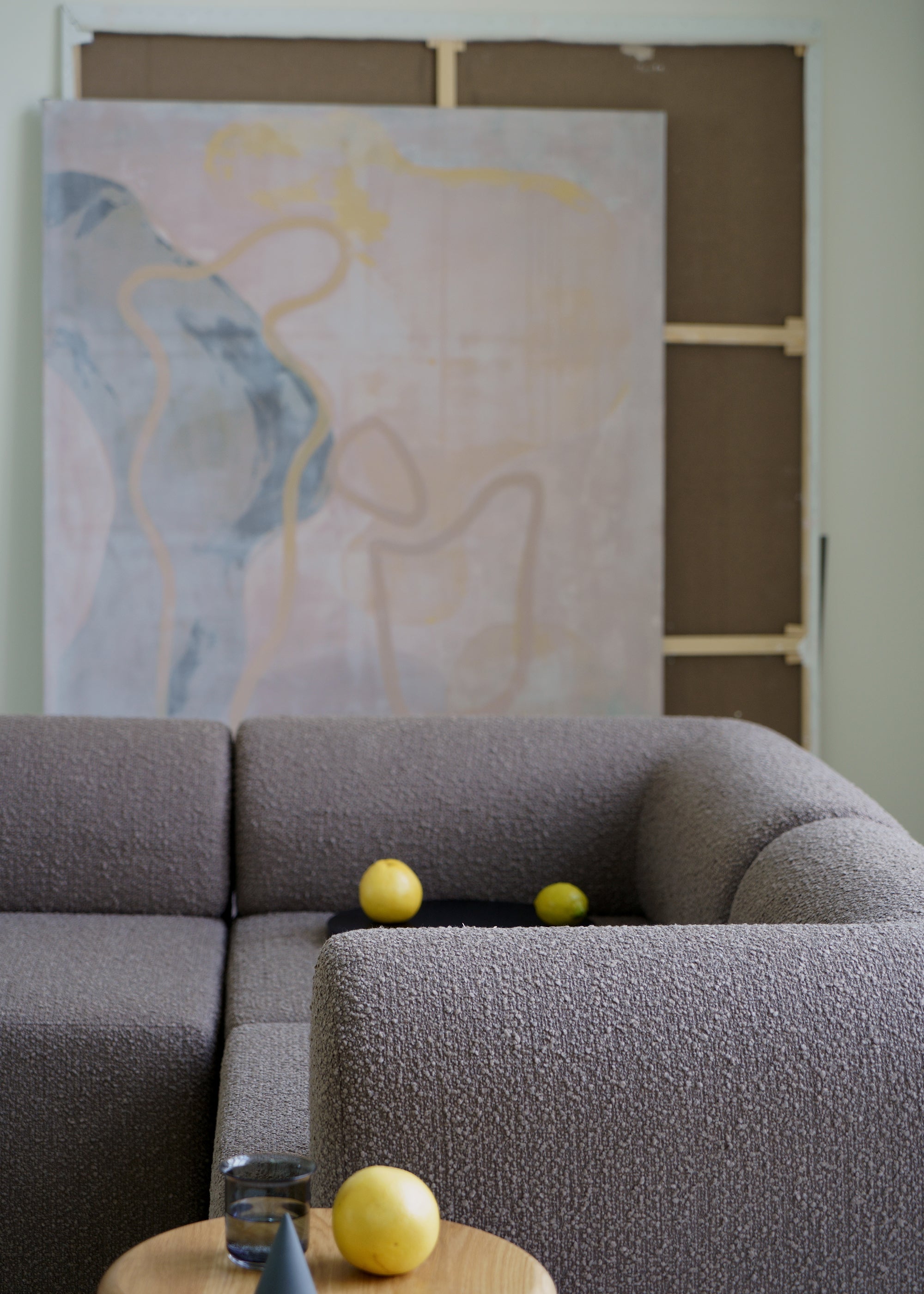 TORI modular sofa - right-side module brown boucle
