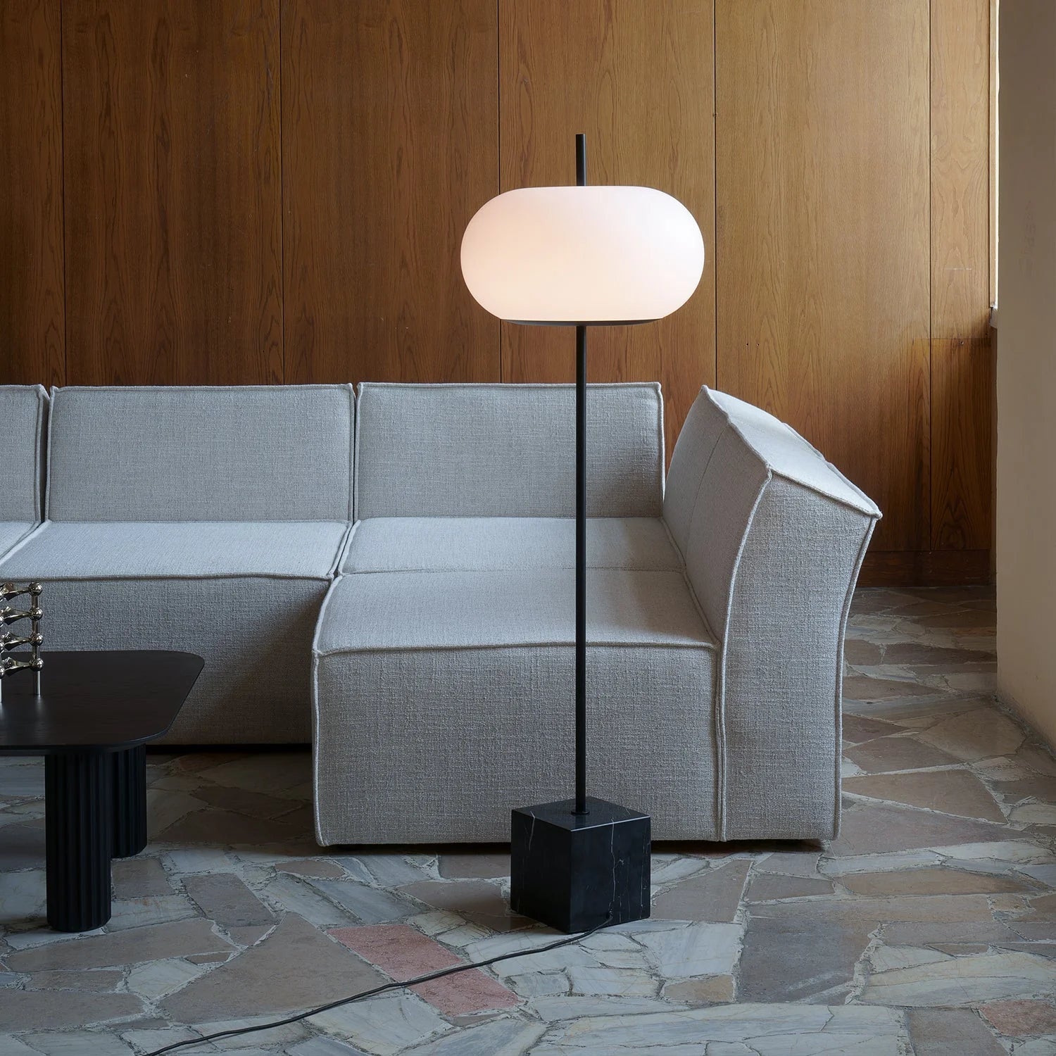 PIU floor lamp black marble