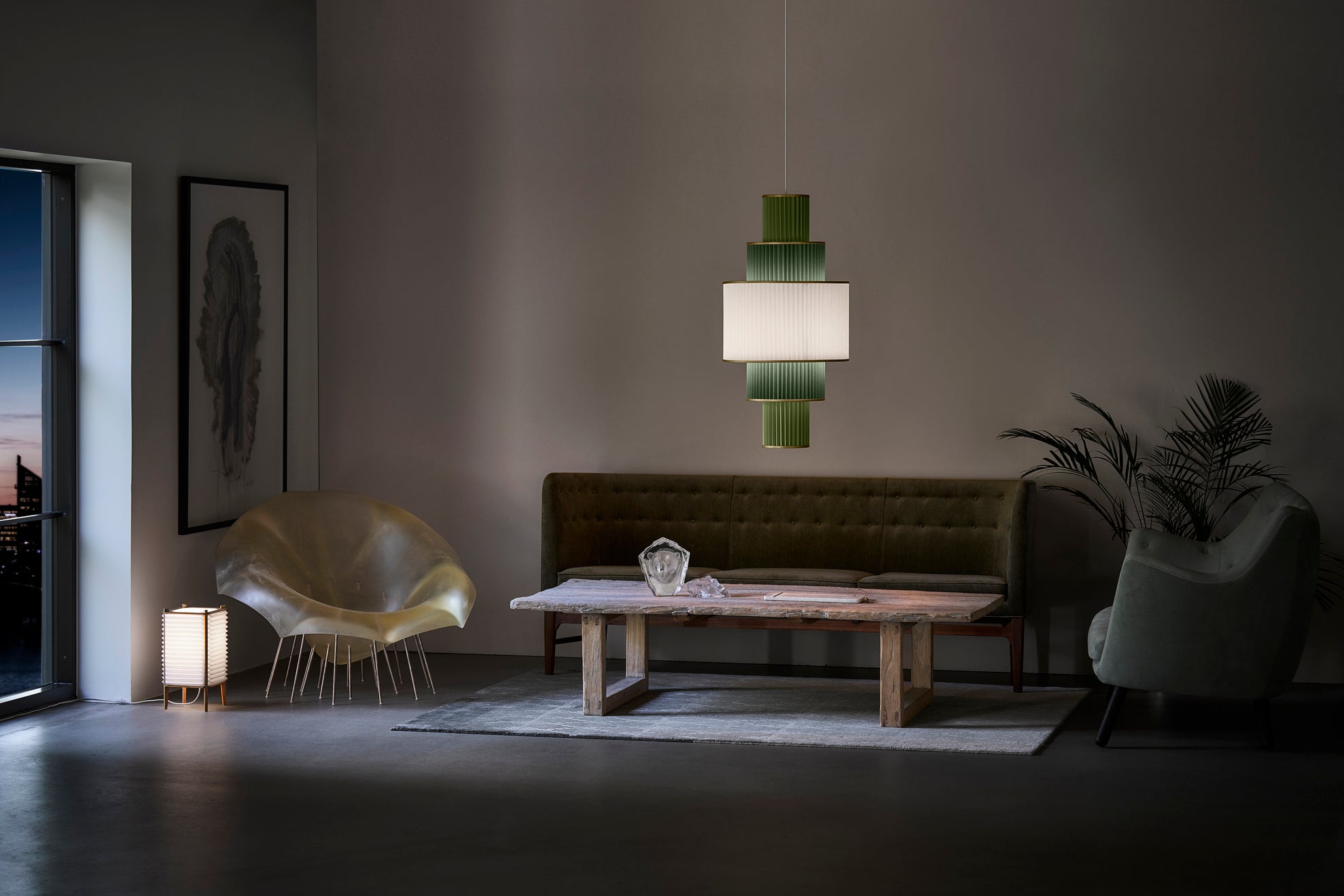 Hanging Lamp MODEL 113 PLIVELLO white with gold