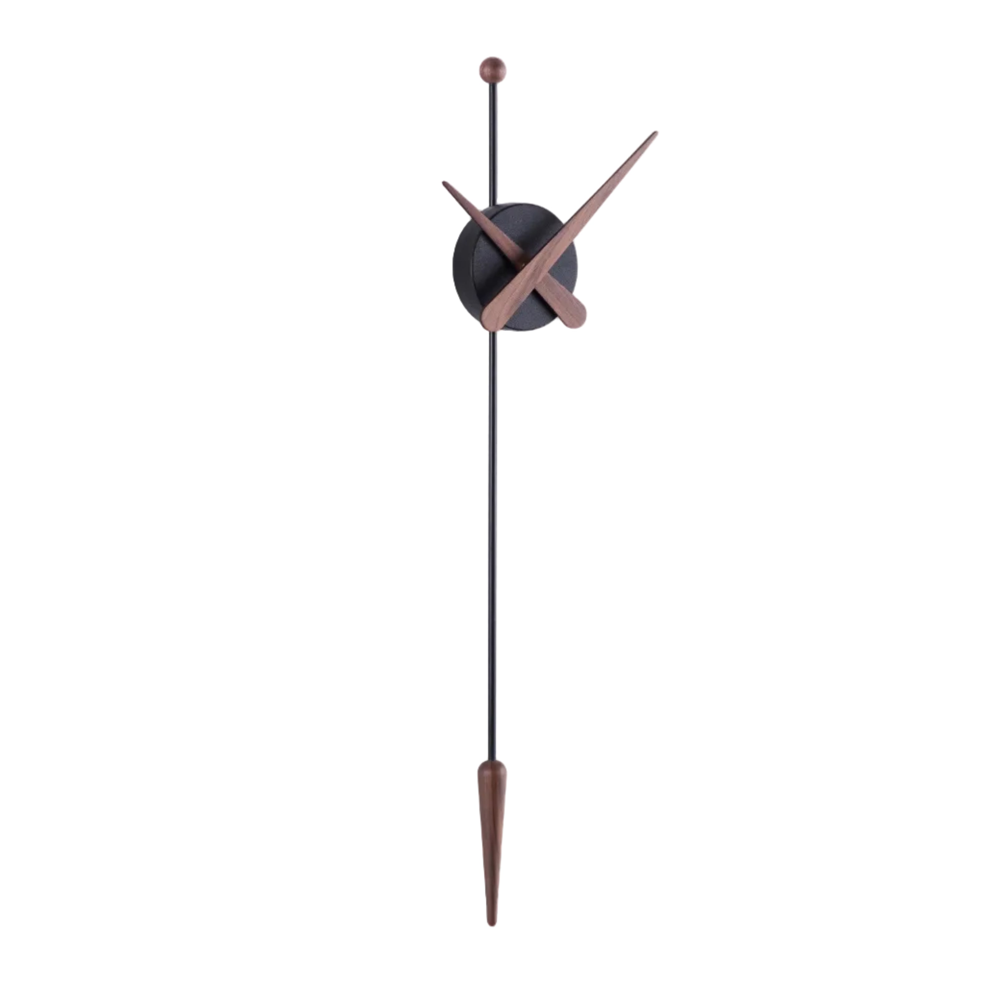 PUNTA wall clock walnut wood with black