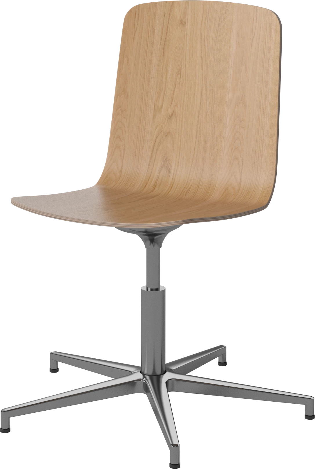 Palm office chair Oak veneer with a metal base