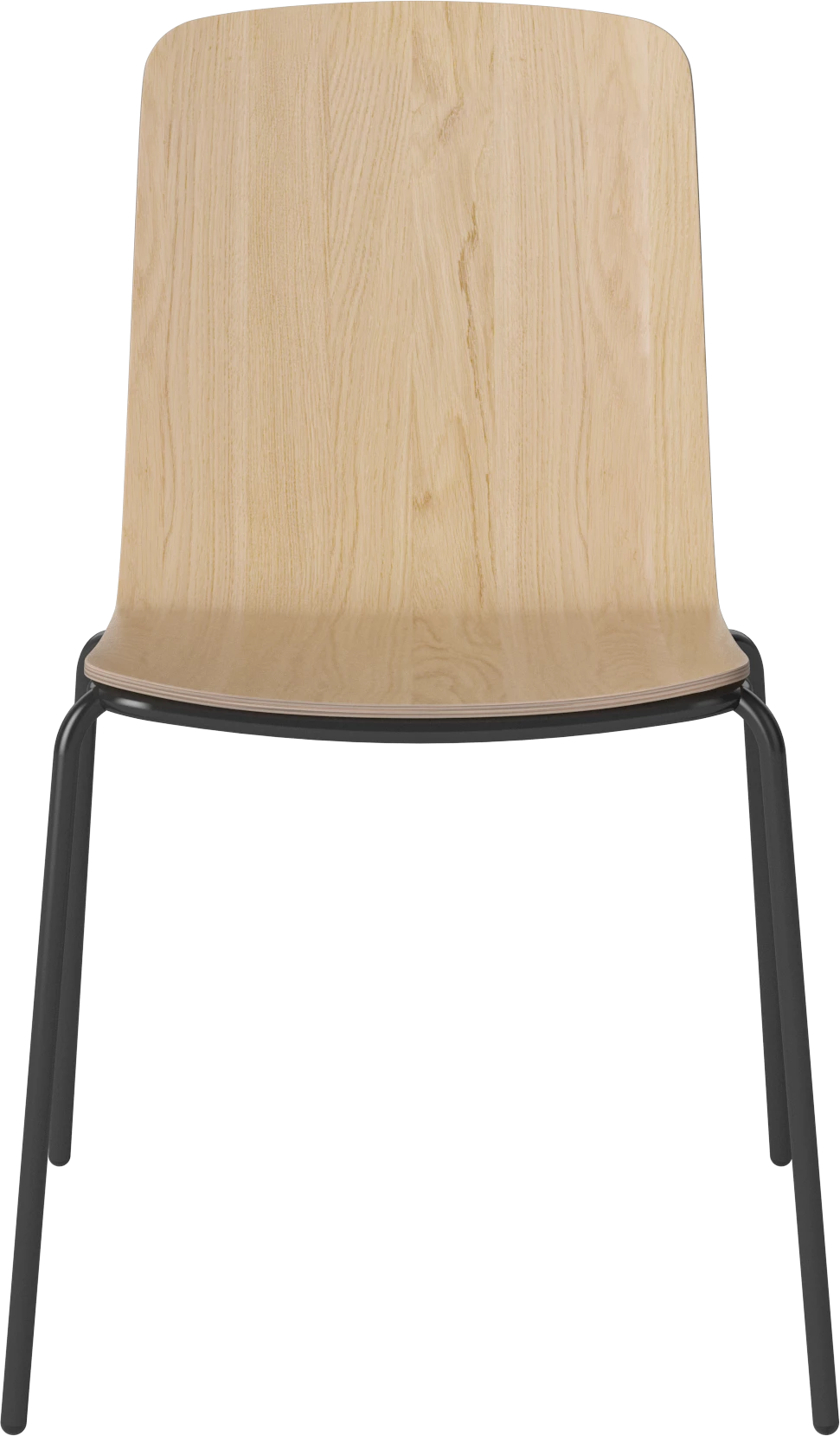 Palm chair Belted oak veneer with a black base