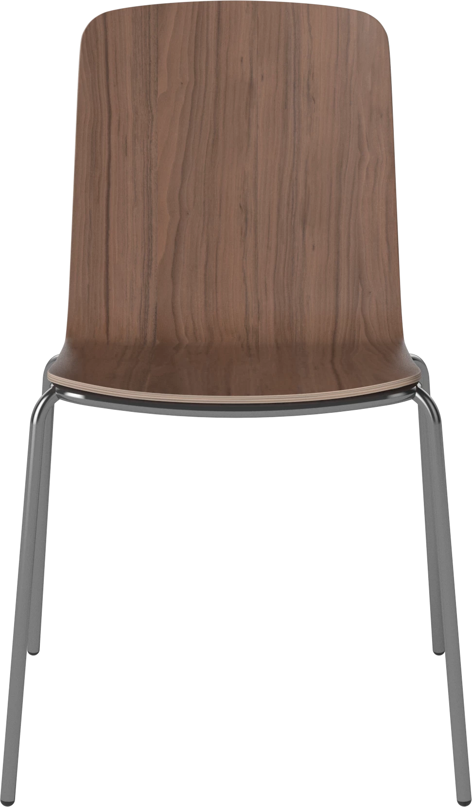 Palm chair nut veneer with a metal base