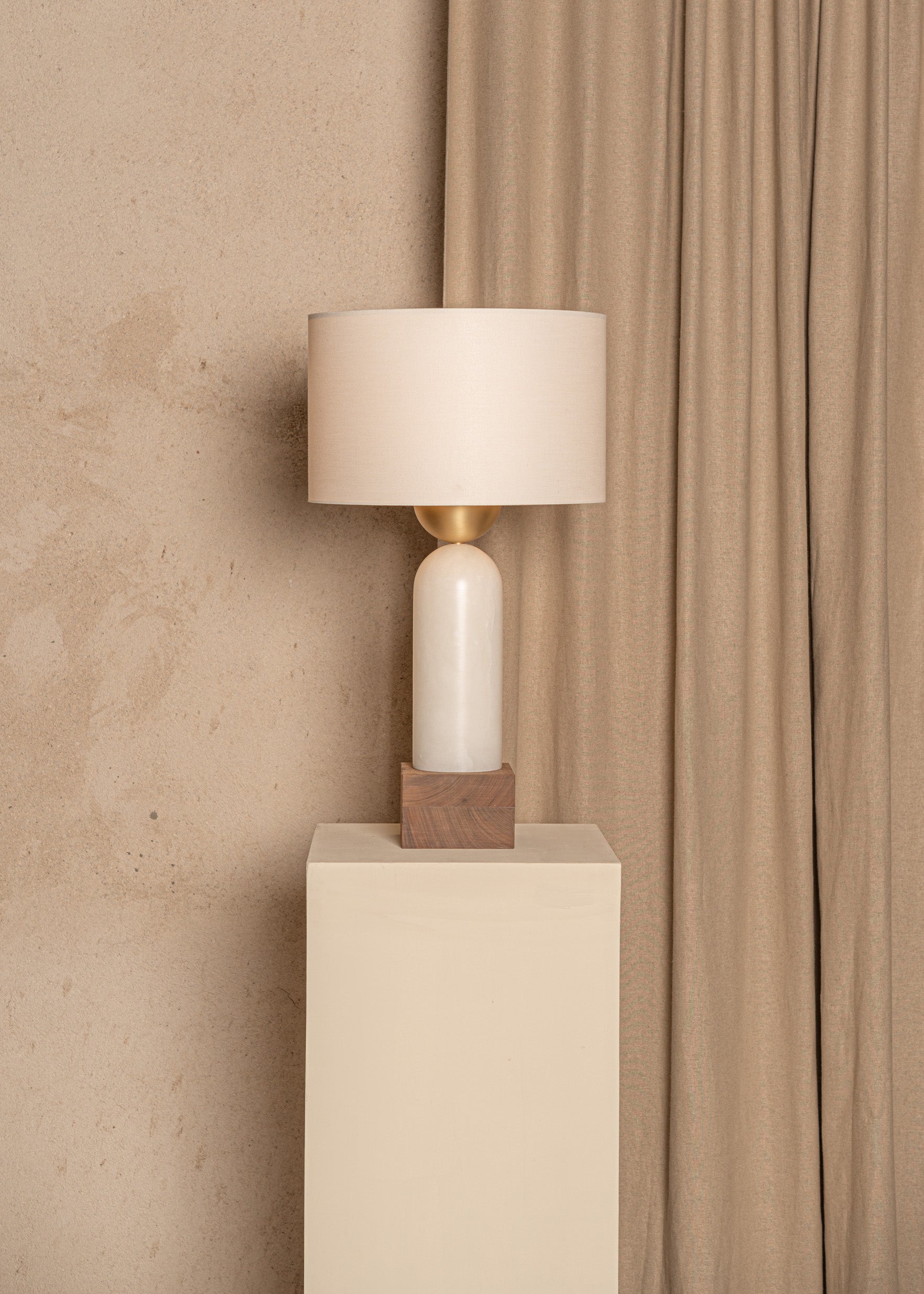 PEONA KELO Table Lamp White Alabaster