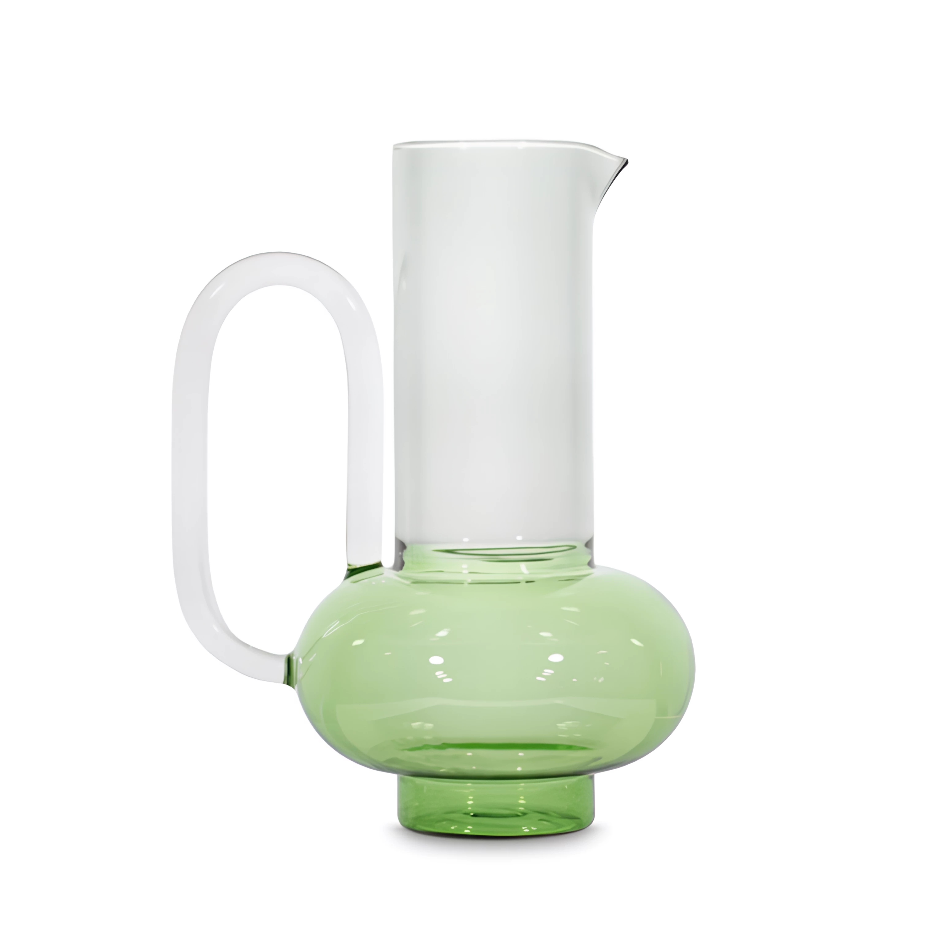 Green glass bump jug