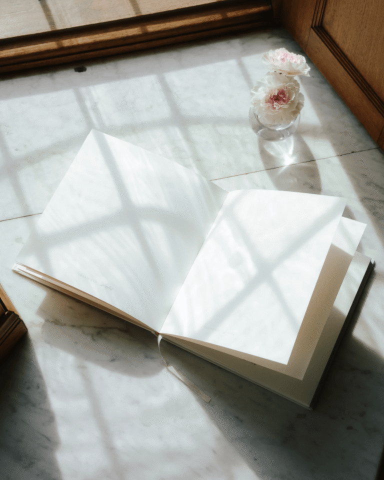 Guest Book OUR WEDDING DAY navy blue with white