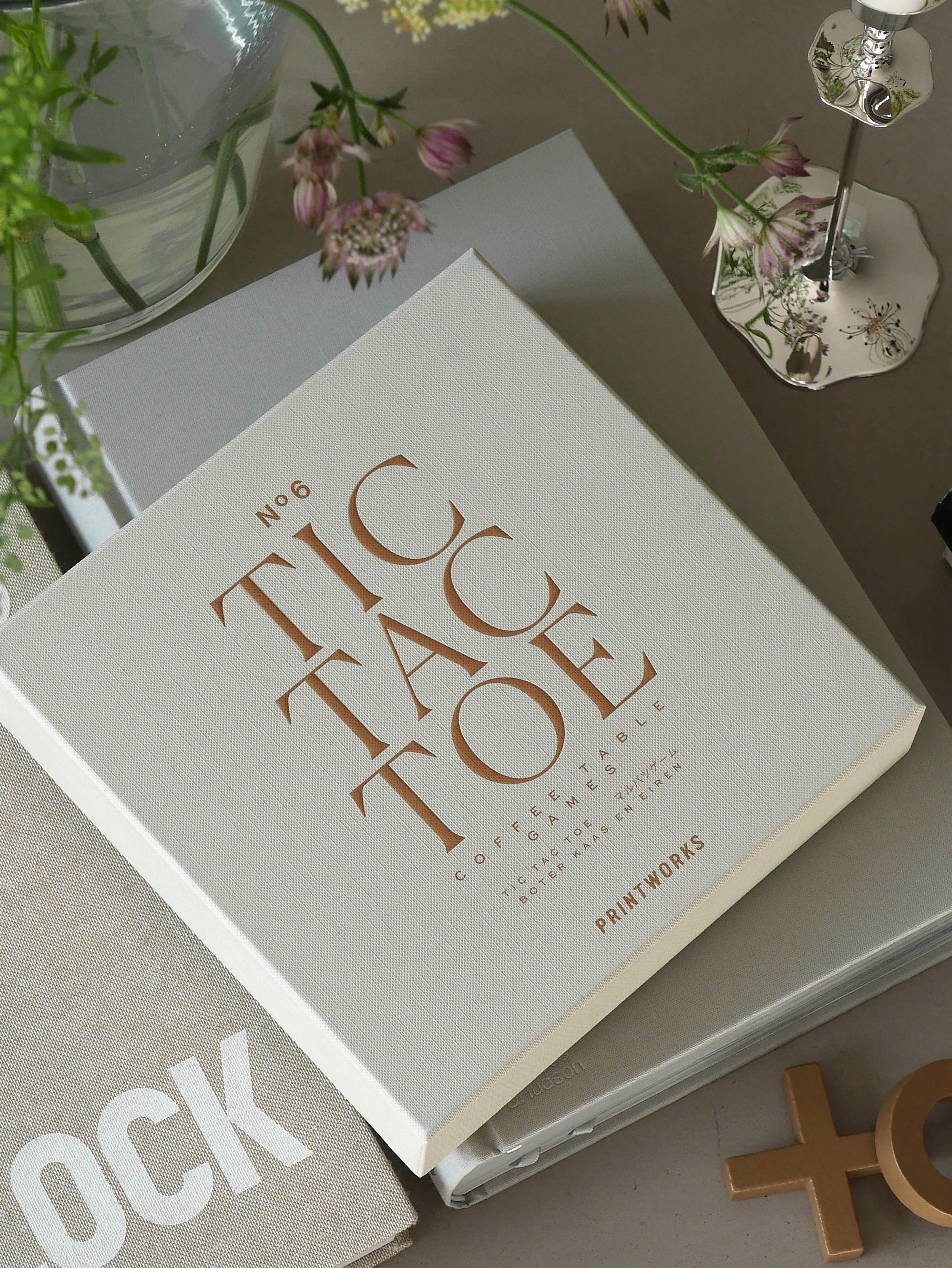 Beige Tic Tac Toe with Black